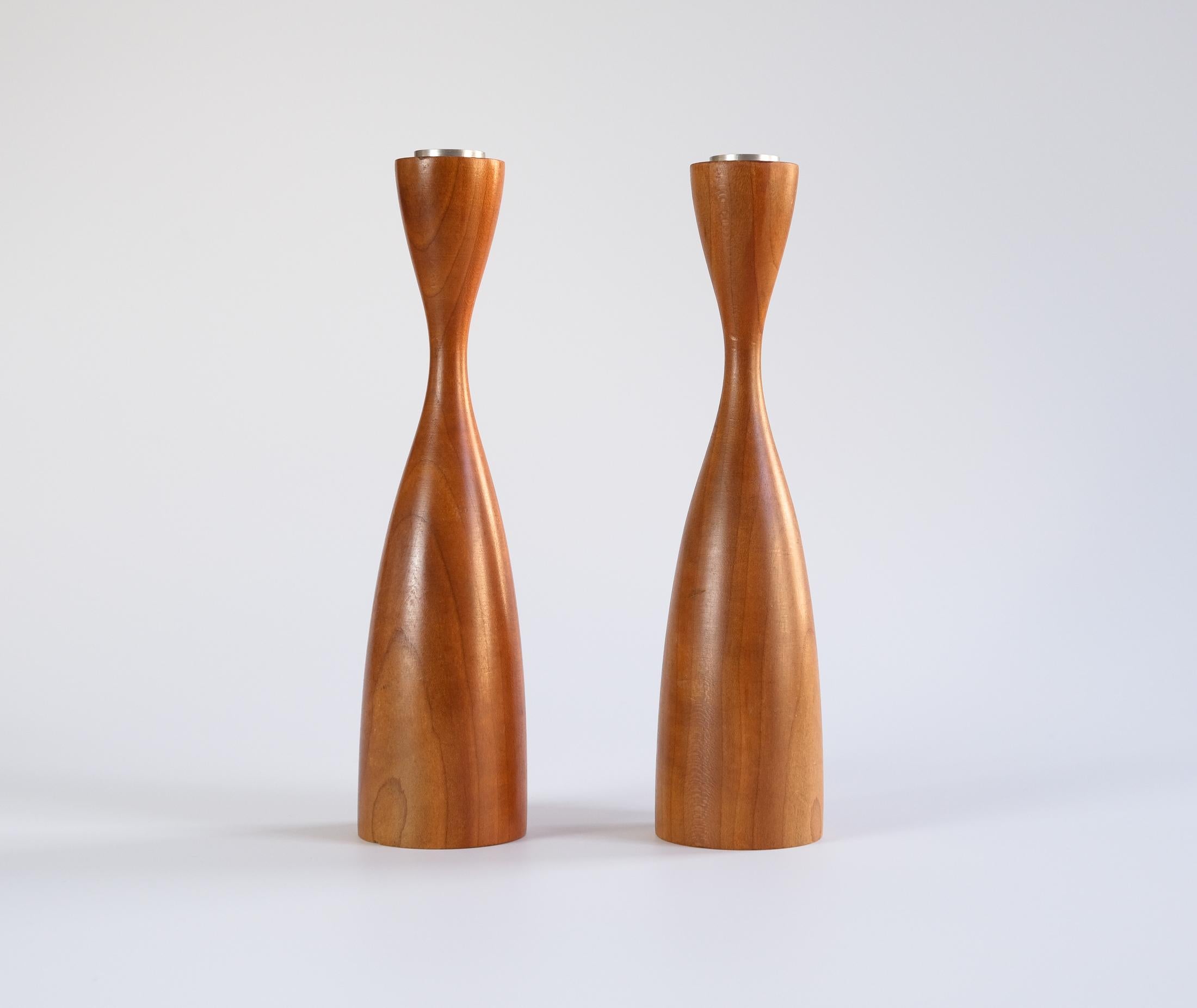 Pair of Mid-Century Modernist Danish Style Candlesticks / Candle Holders, 1960s 6