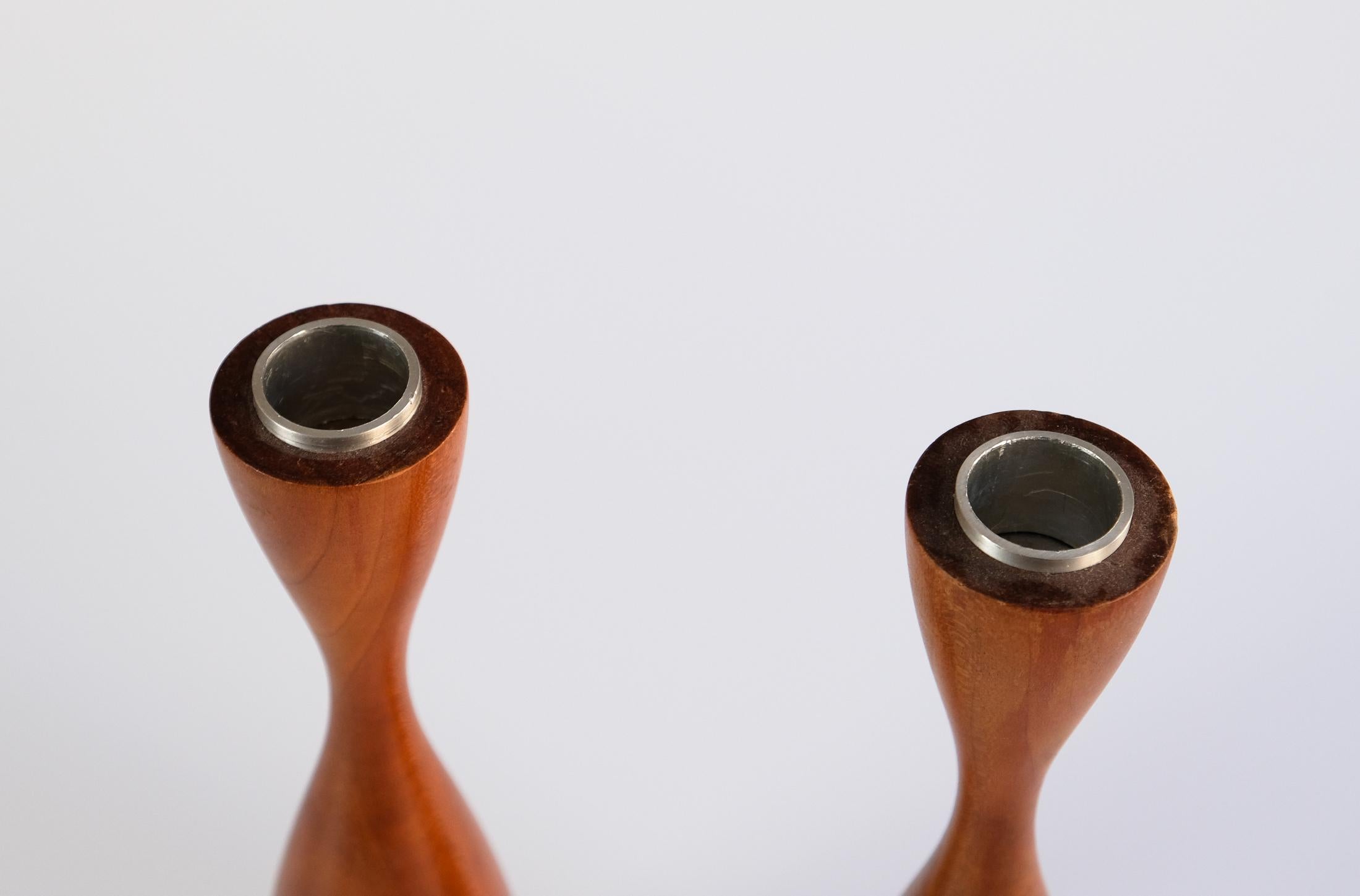 Pair of Mid-Century Modernist Danish Style Candlesticks / Candle Holders, 1960s 2