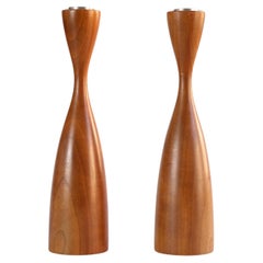 Pair of Mid-Century Modernist Danish Style Candlesticks / Candle Holders, 1960s