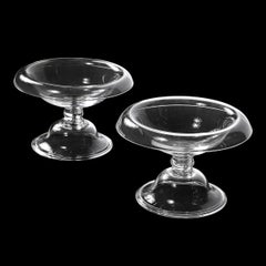 Pair of Mid-Century Modernist Footed Tazas signed Steuben