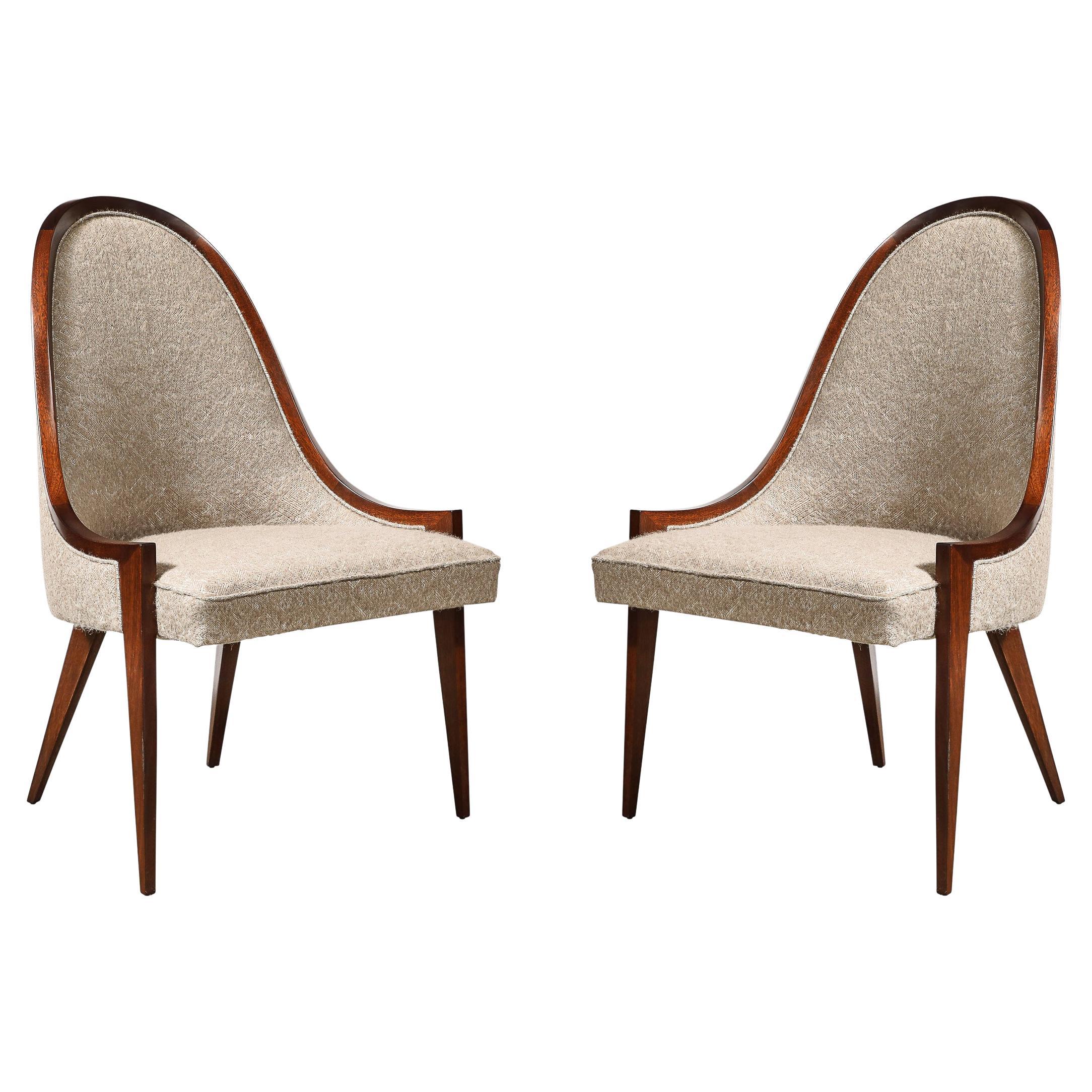 Pair of Mid-Century Modernist Gondola Slipper Chairs by Harvey Probber