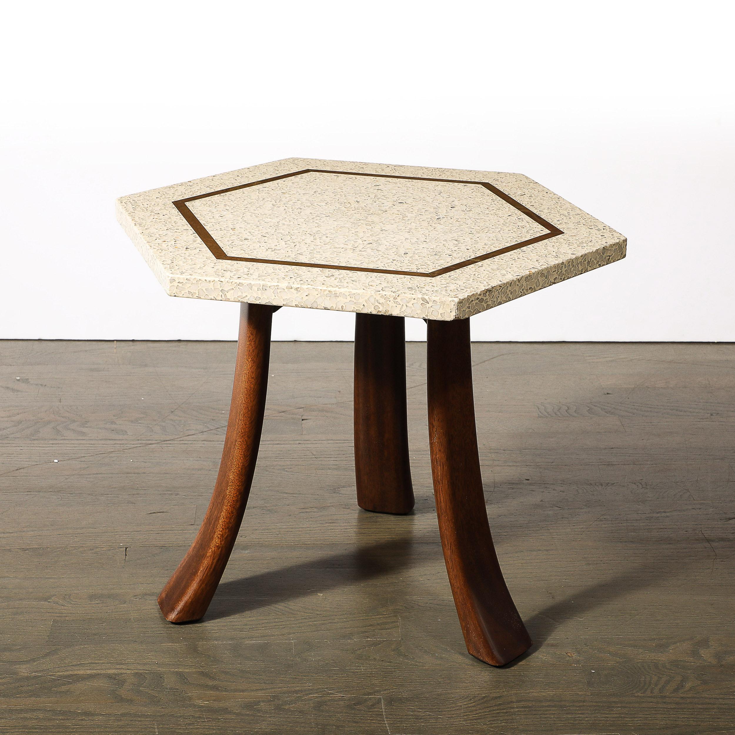 Pair of Mid-Century Modernist Hexagonal Terrazzo Side Tables by Harvey Probber For Sale 7