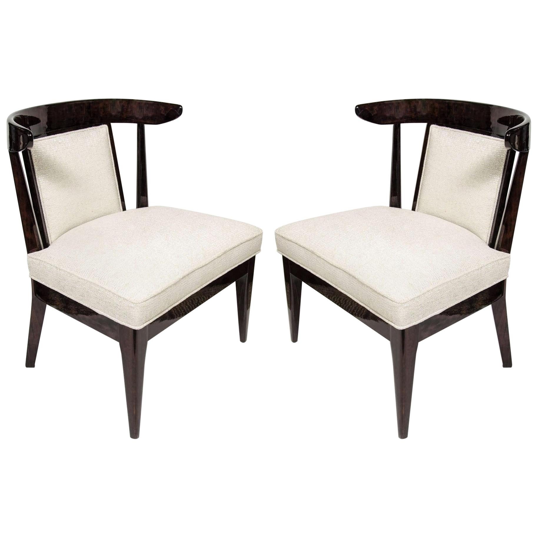 Pair of Mid-Century Modernist Klismos Slipper Chairs