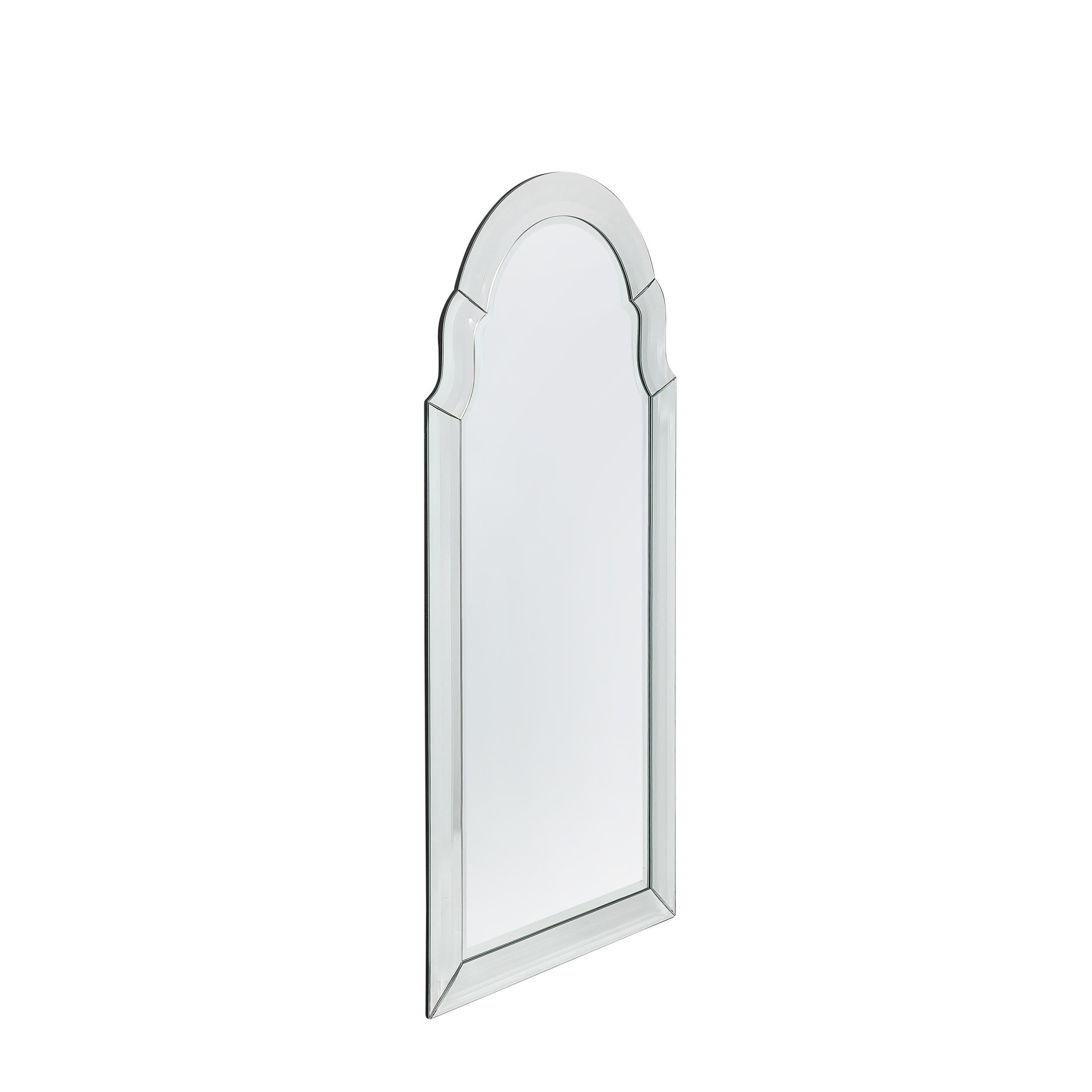Américain Paire de miroirs en forme d'arche avec biseau, de style moderniste du milieu du siècle, à empattement serré en vente