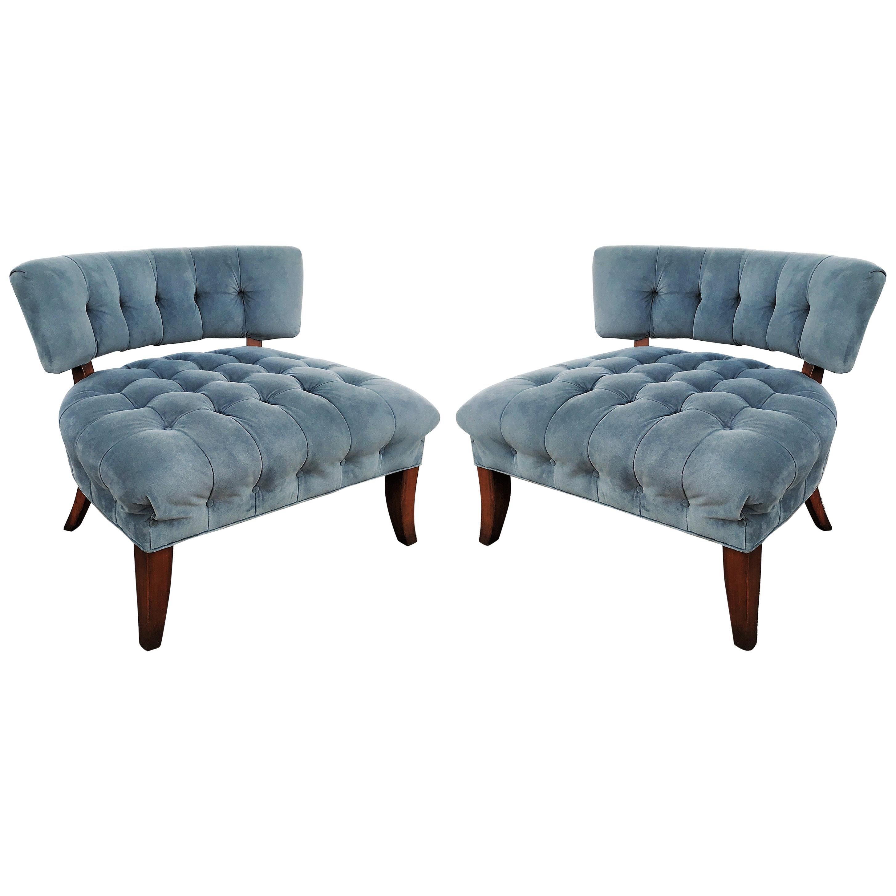 Pair of Mid-Century Modernist Slipper Chairs in the Manner of Billy Haines