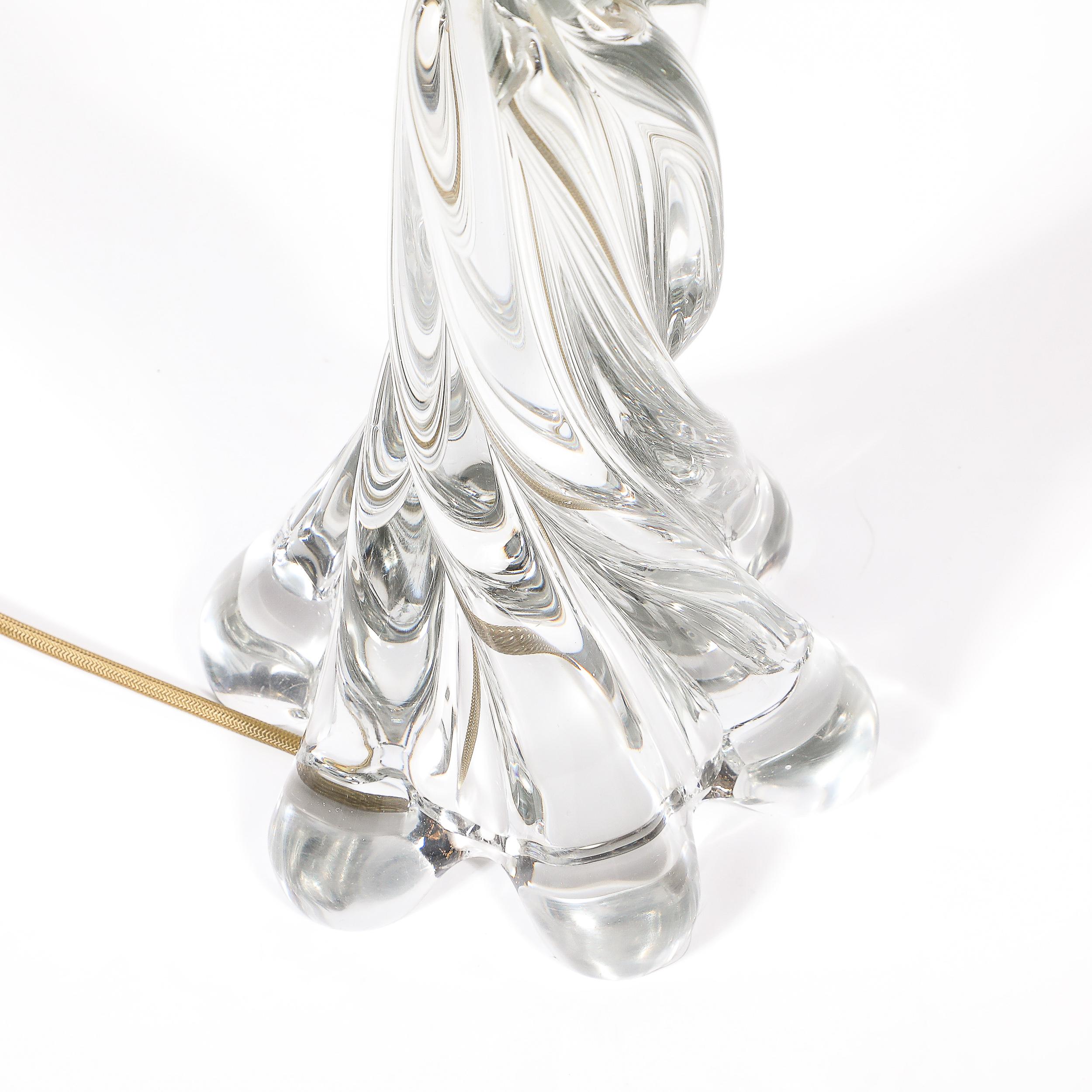 Paar Modernistische Spiralförmige Kristalltischlampen aus der Mitte des Jahrhunderts im Angebot 6