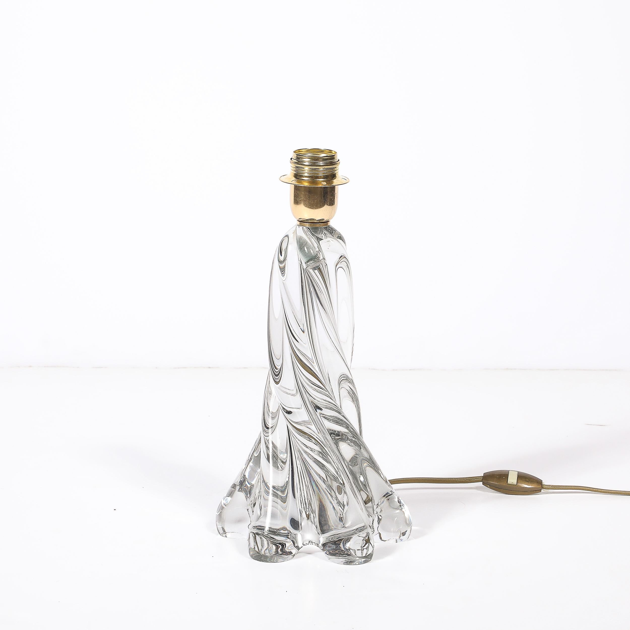 Paar Modernistische Spiralförmige Kristalltischlampen aus der Mitte des Jahrhunderts im Angebot 1