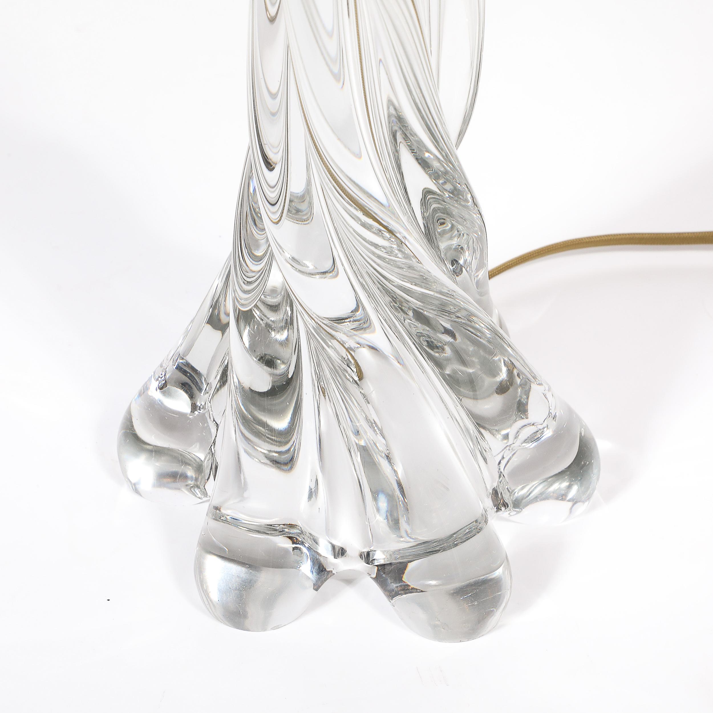 Paar Modernistische Spiralförmige Kristalltischlampen aus der Mitte des Jahrhunderts im Angebot 2