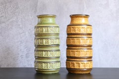 Pair of Mid-Century Modernist West German Vases by Scheurich Keramik, circa 1970
