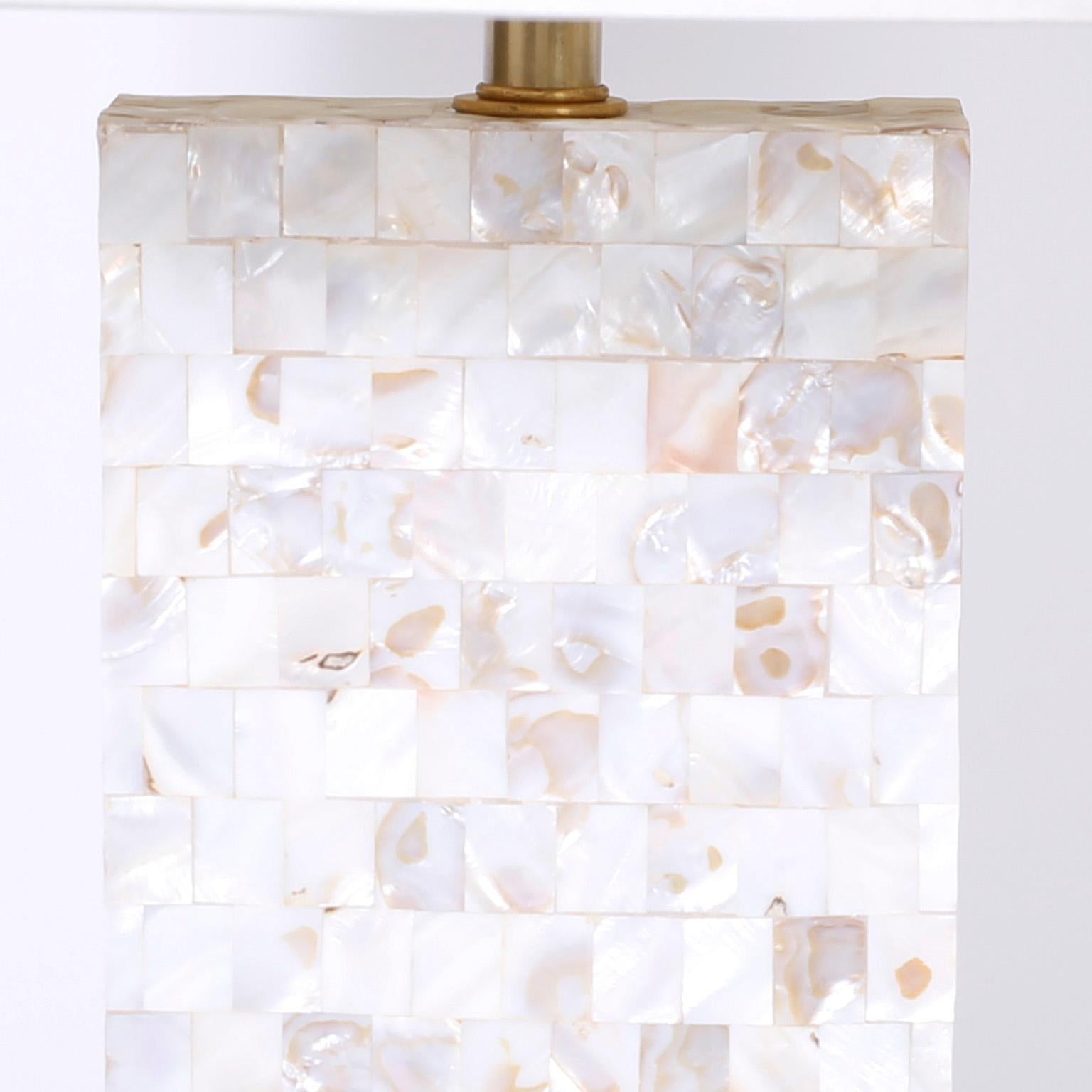 vintage mother of pearl lamp