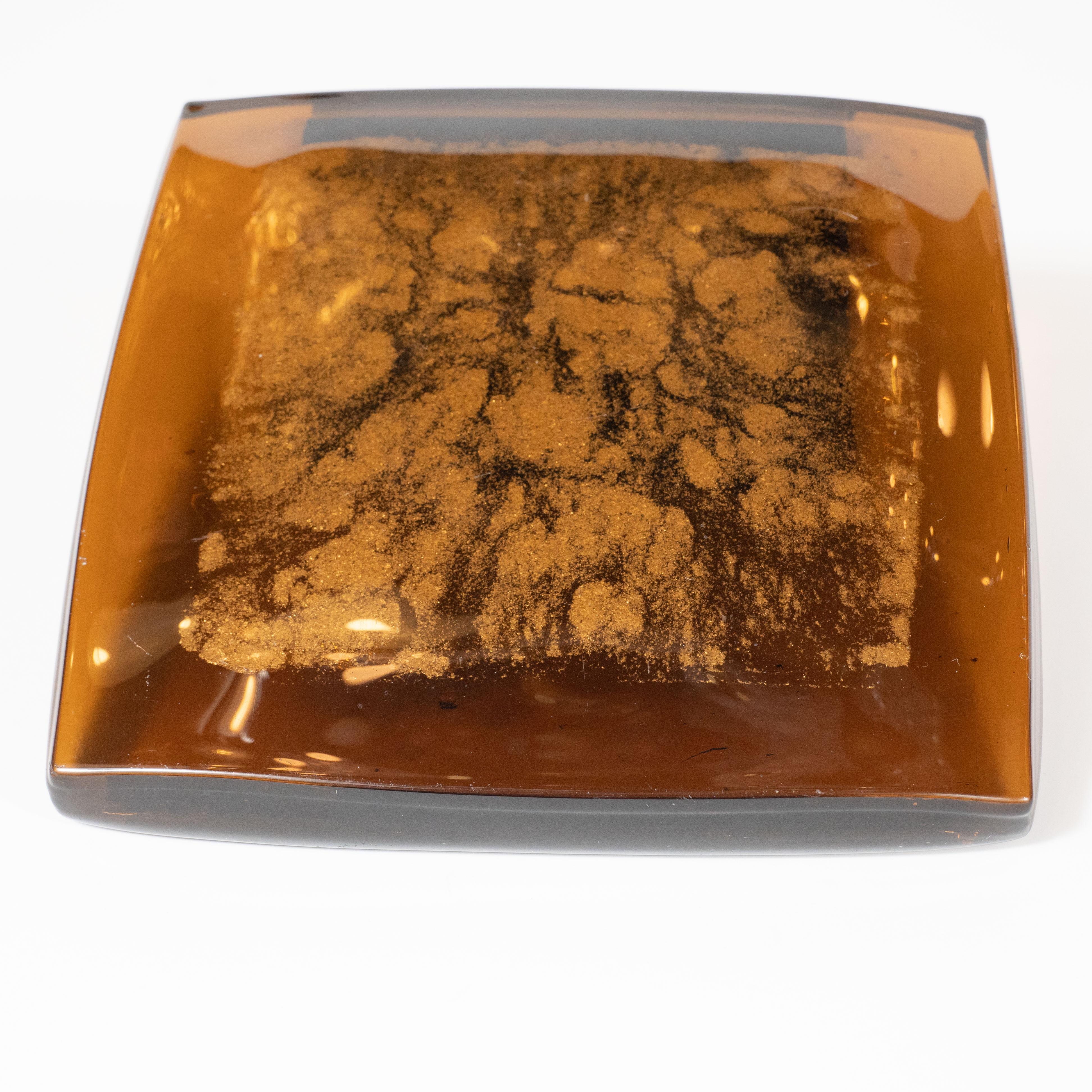 Pair of Midcentury Murano Glass, 24-Karat Gold and Oil Rubbed Bronze Door Pulls 1