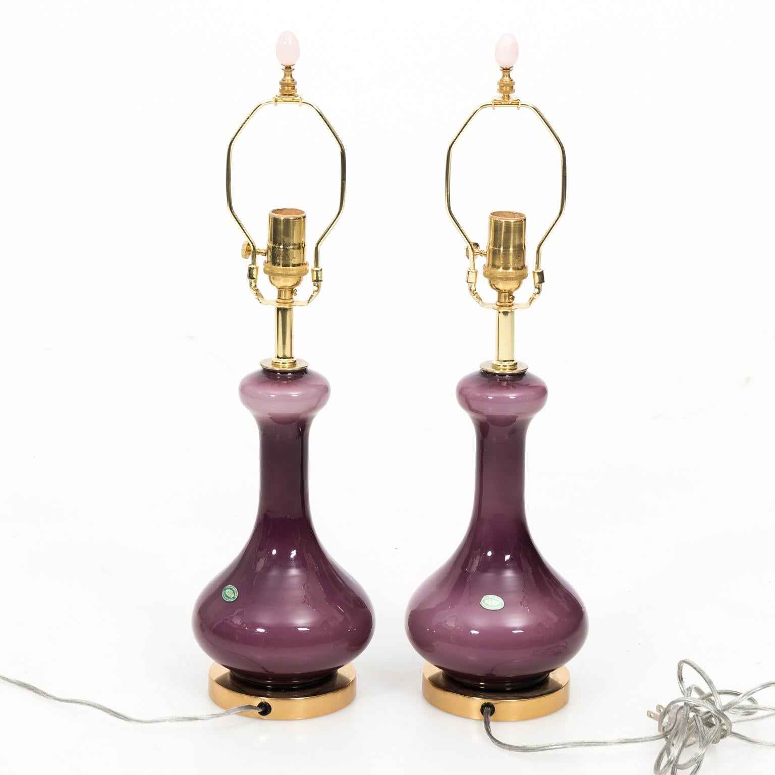 Italian Pair of Midcentury Murano Glass Lamps