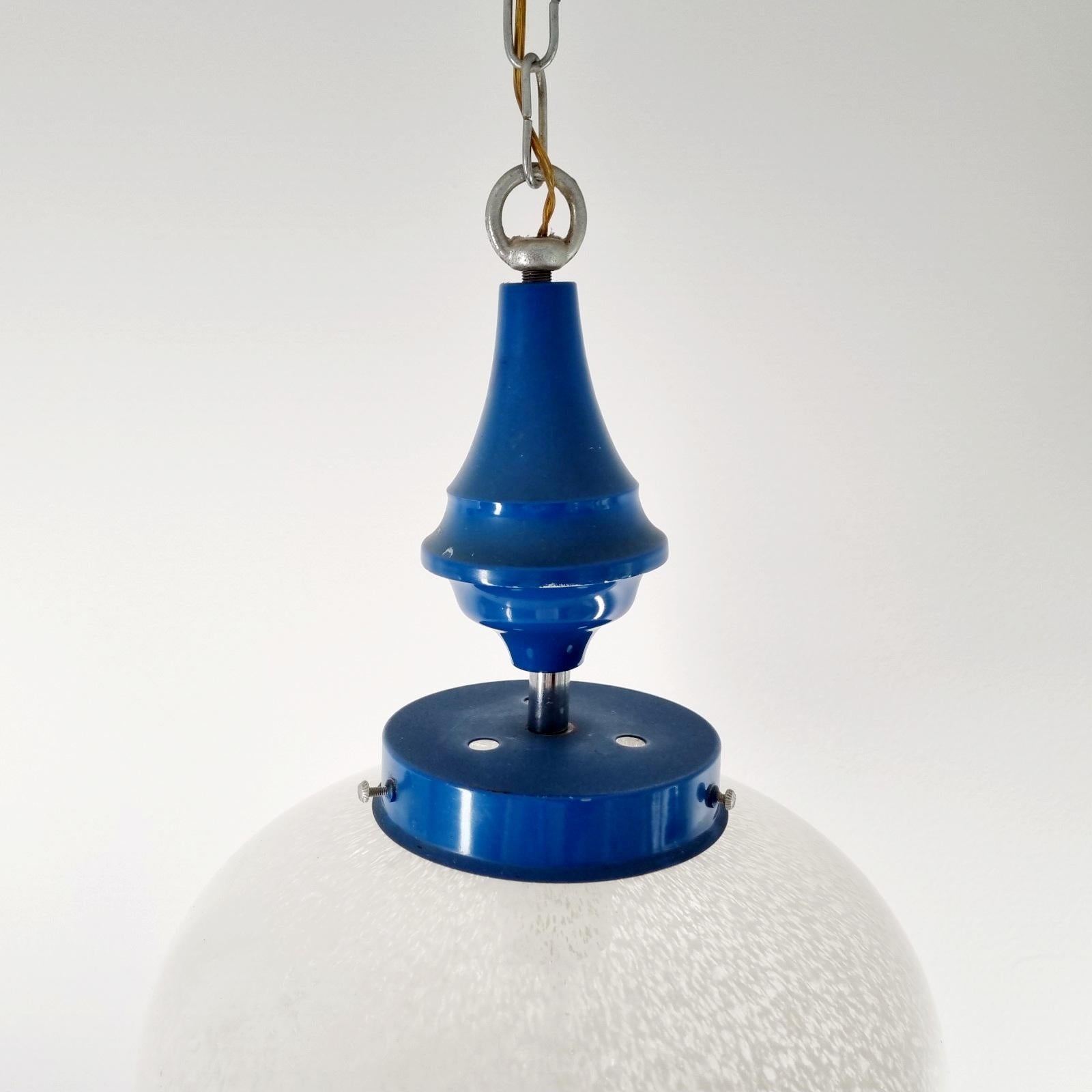 Mid-20th Century Pair of Mid Century Murano Glass Pendant Lights, Carlo Nason, Mazzega, Italy 60s For Sale