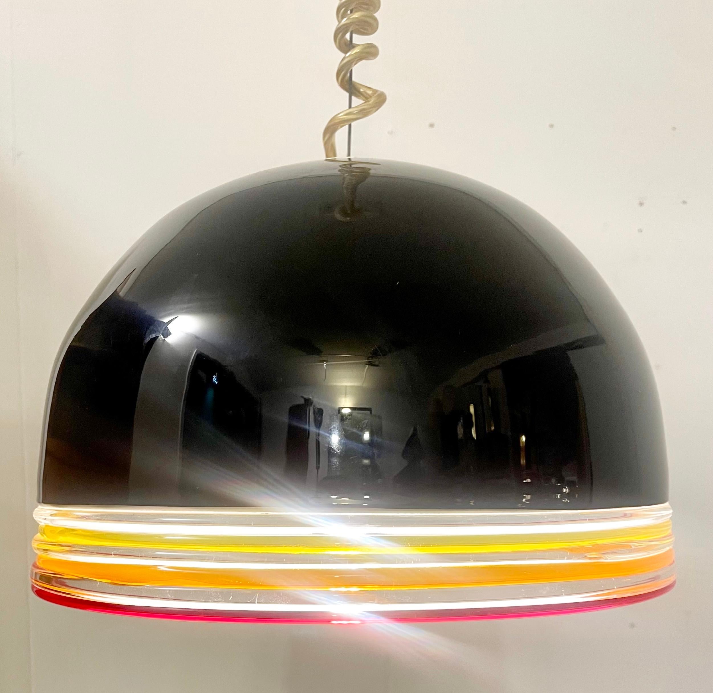 Pair of Mid-Century Murano Glass Suspensions by Roberto Pamio and Renato Toso In Good Condition For Sale In Brussels, BE