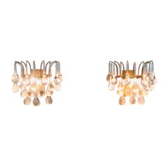 Pair of Midcentury Murano Glass Wall Sconces by E.Palme, circa 1960s
