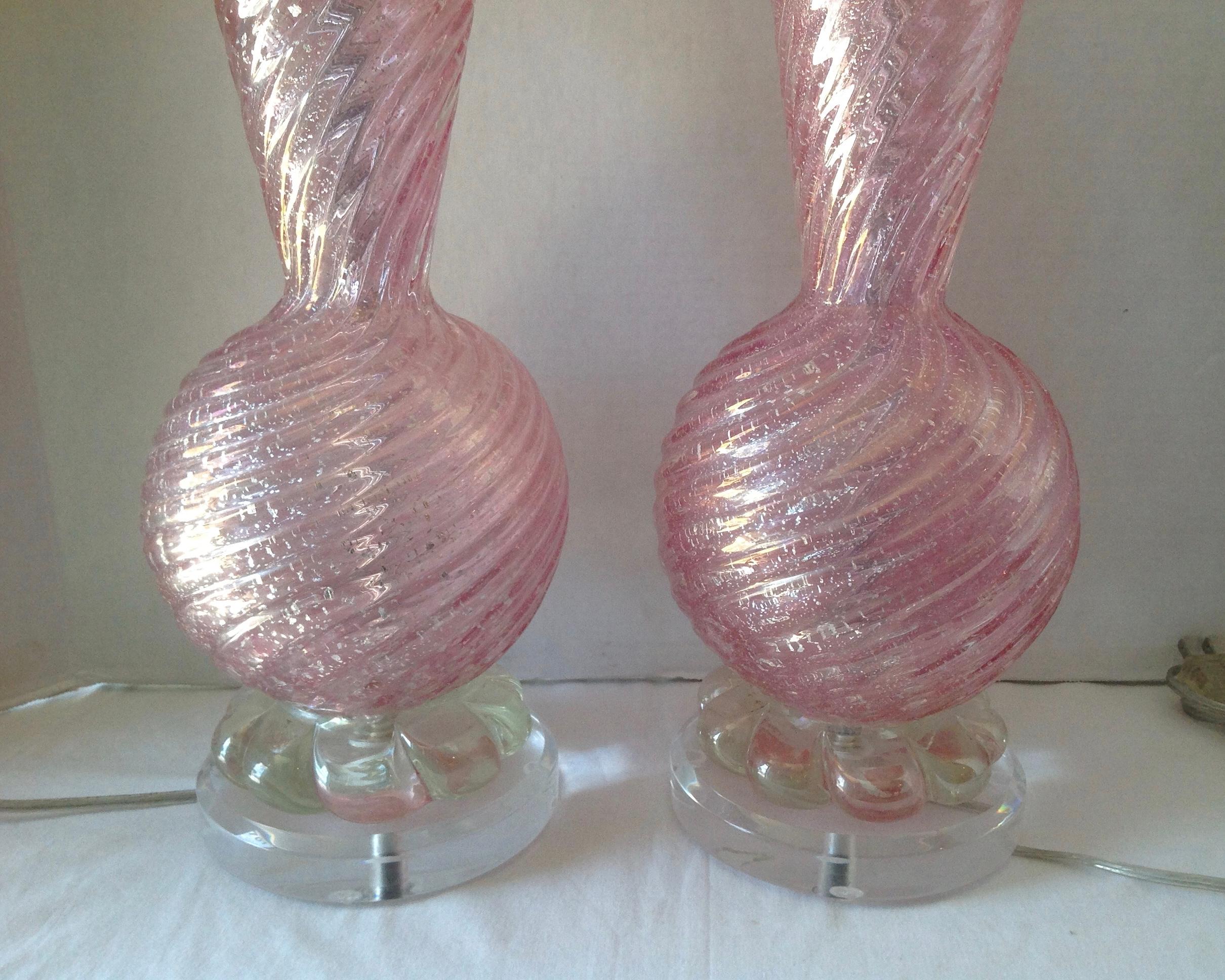 Italian Pair of Midcentury Murano Lamps