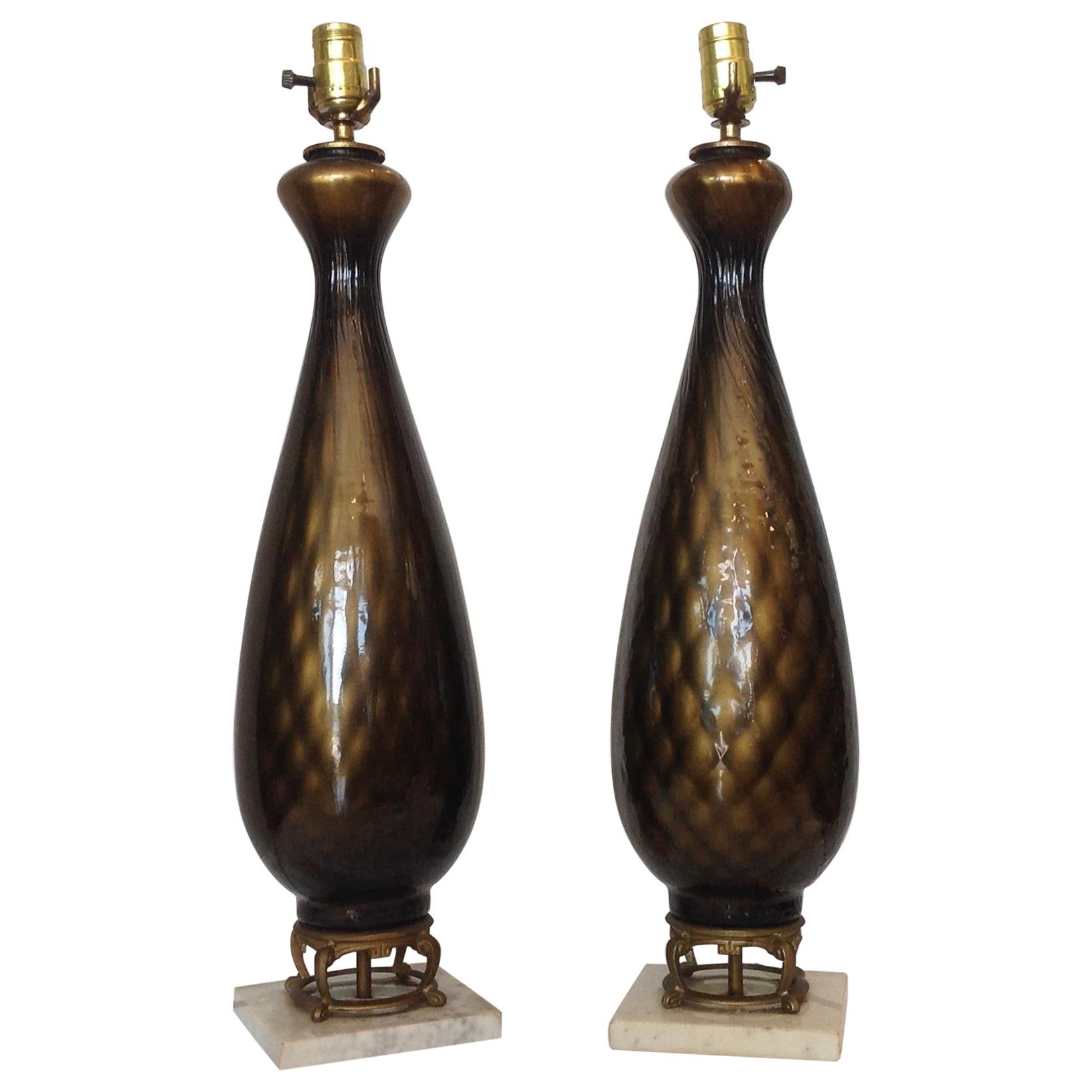 Pair of Midcentury Murano Lamps