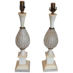 Pair of Mid Century Murano Neo-Classic Style Lamps