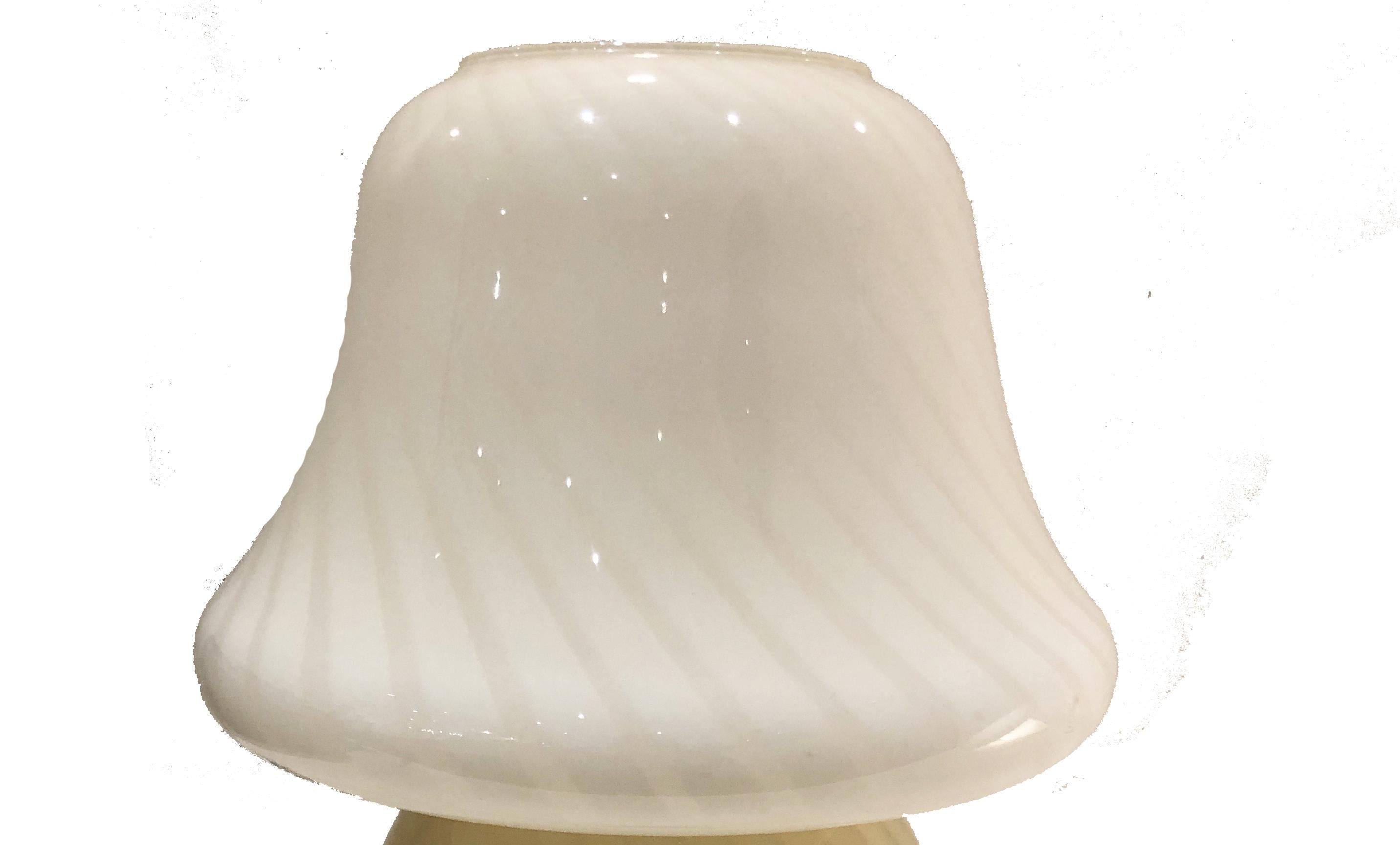 Mid-Century Modern Pair of Mid-Century Murano White Glass Table Lamps - 1stDibs New York