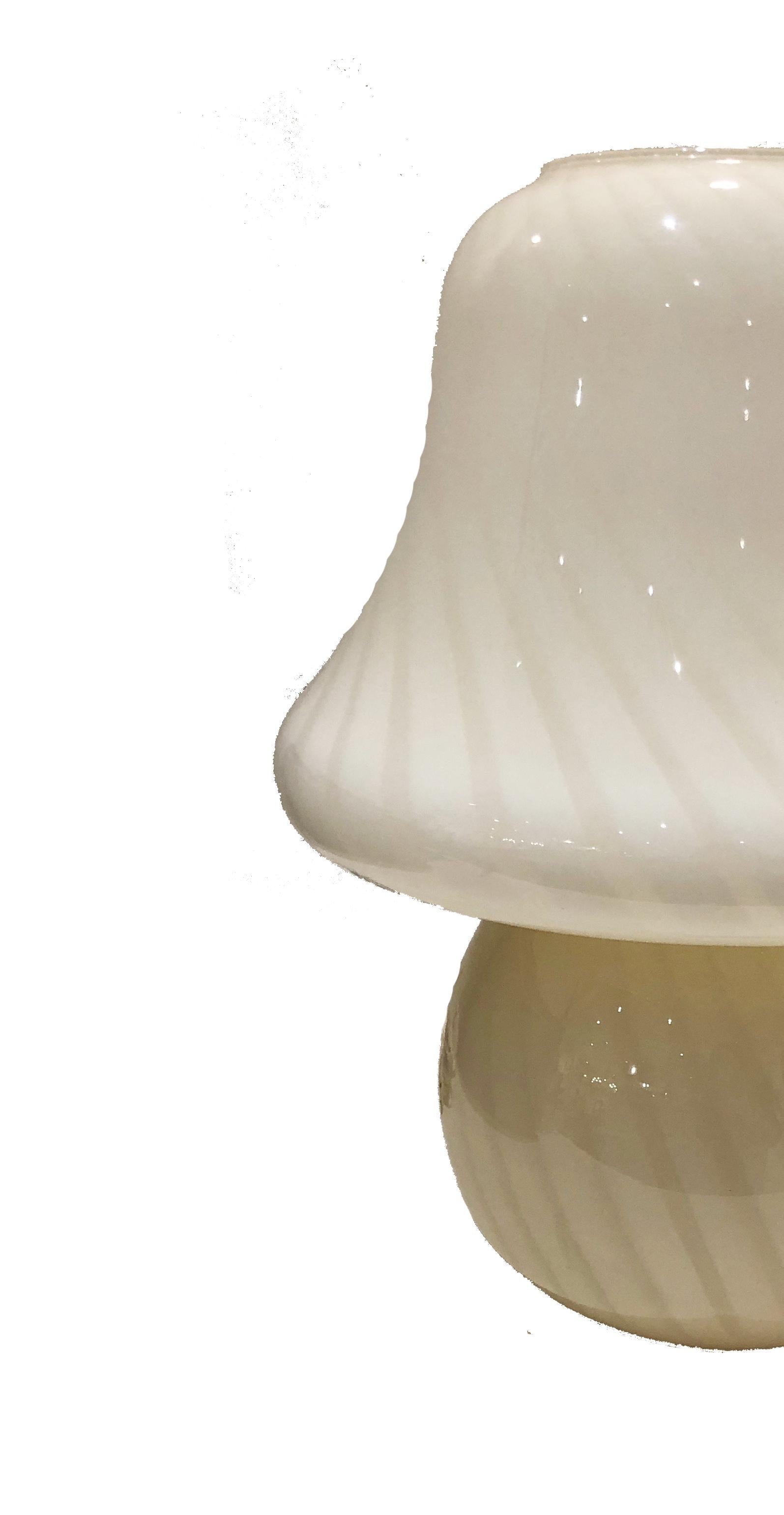 Mid-20th Century Pair of Mid-Century Murano White Glass Table Lamps - 1stDibs New York