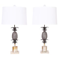 Pair of Mid Century Neoclassic Pineapple Table Lamps