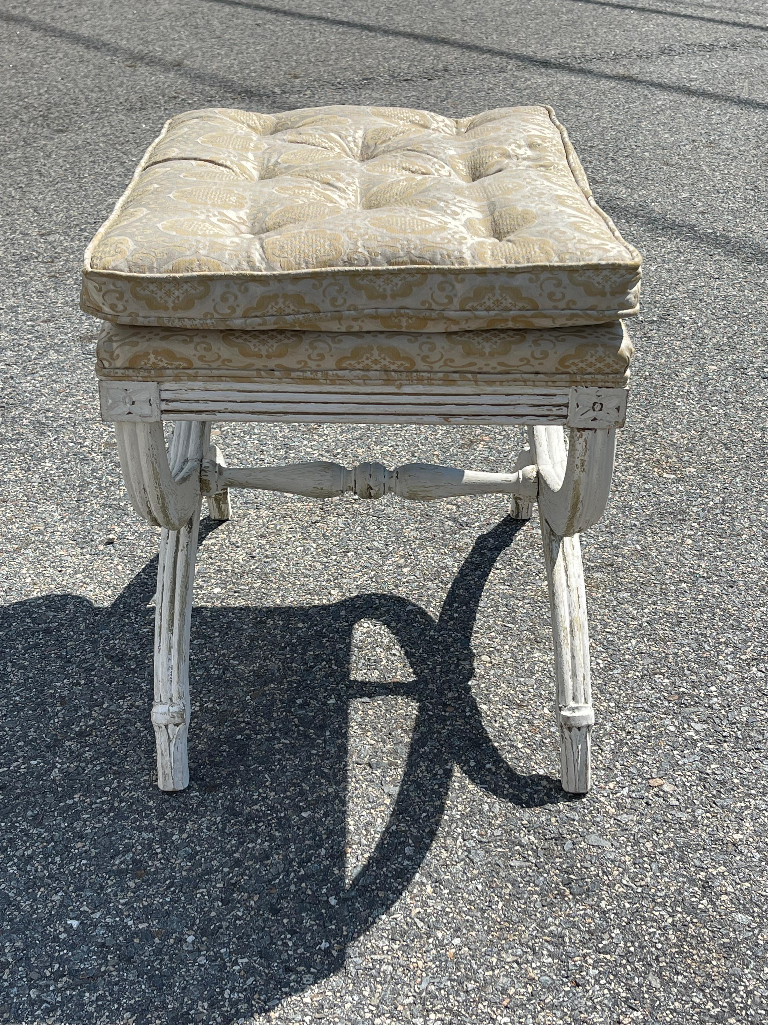 Mid-Century Modern Pair of Mid-Century Neoclassical Style Footstools For Sale