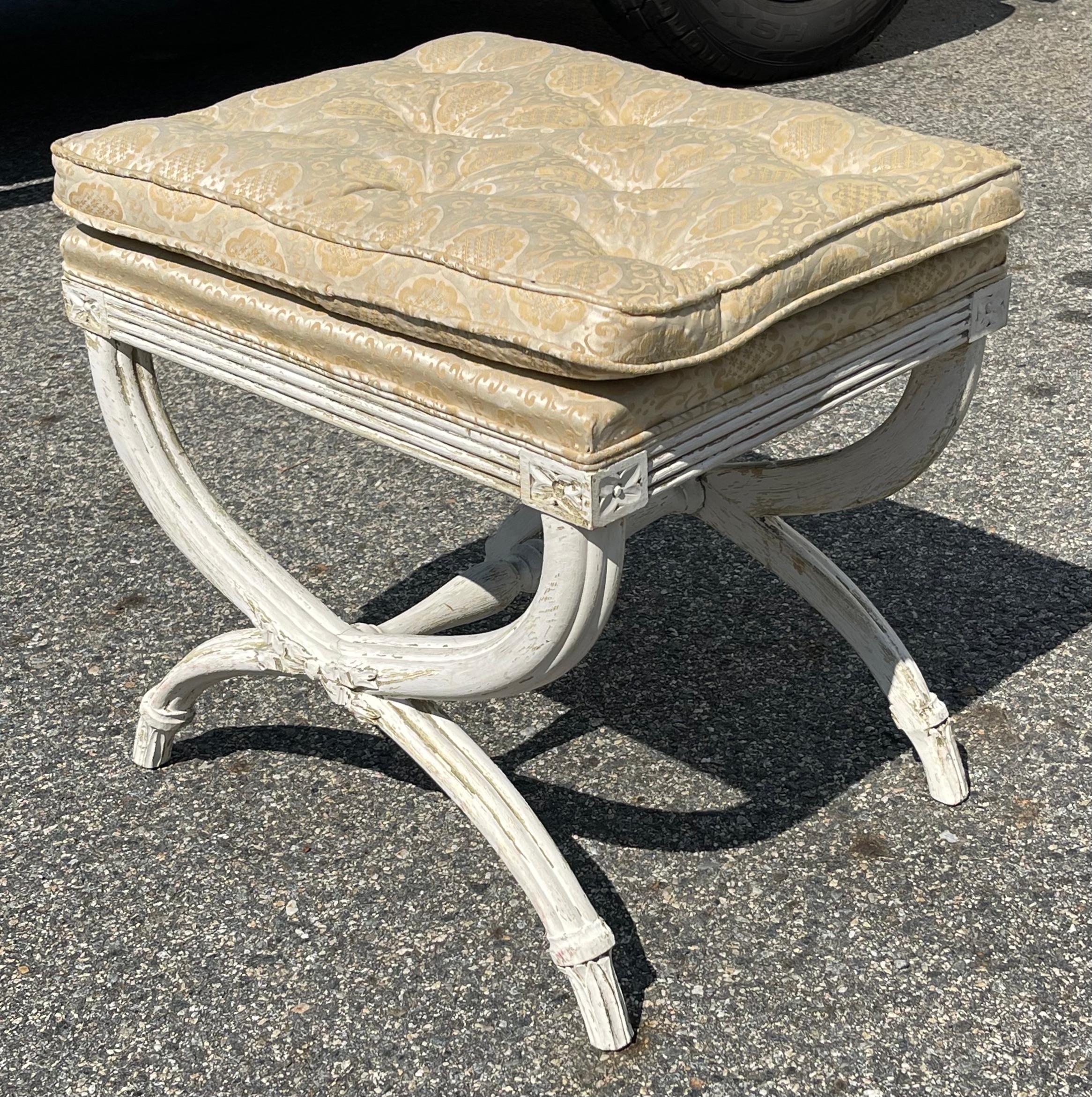 American Pair of Mid-Century Neoclassical Style Footstools For Sale
