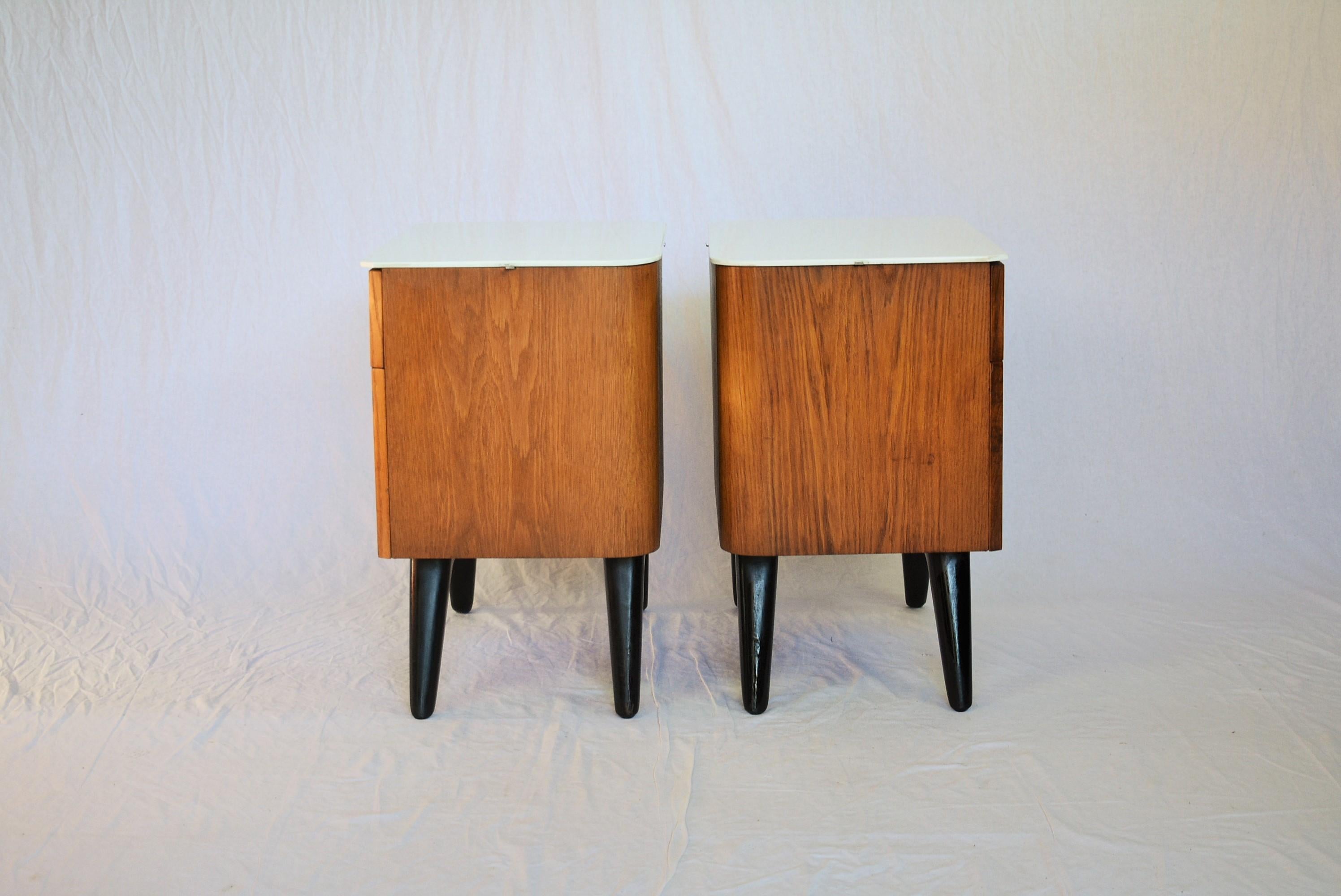 Pair of Mid-Century Night Tables, Designed by Jindrich Halabala, 1950's 5