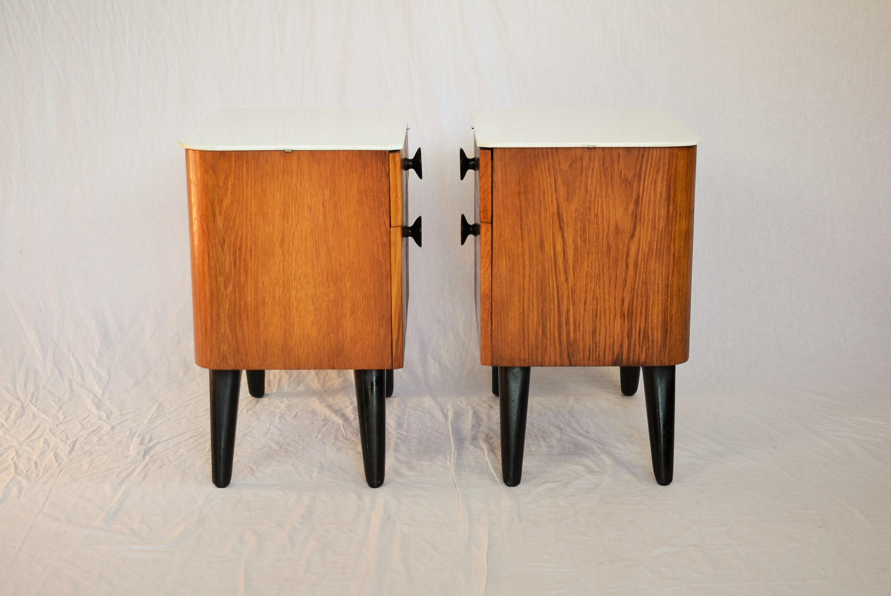 Pair of Mid-Century Night Tables, Designed by Jindrich Halabala, 1950's 6