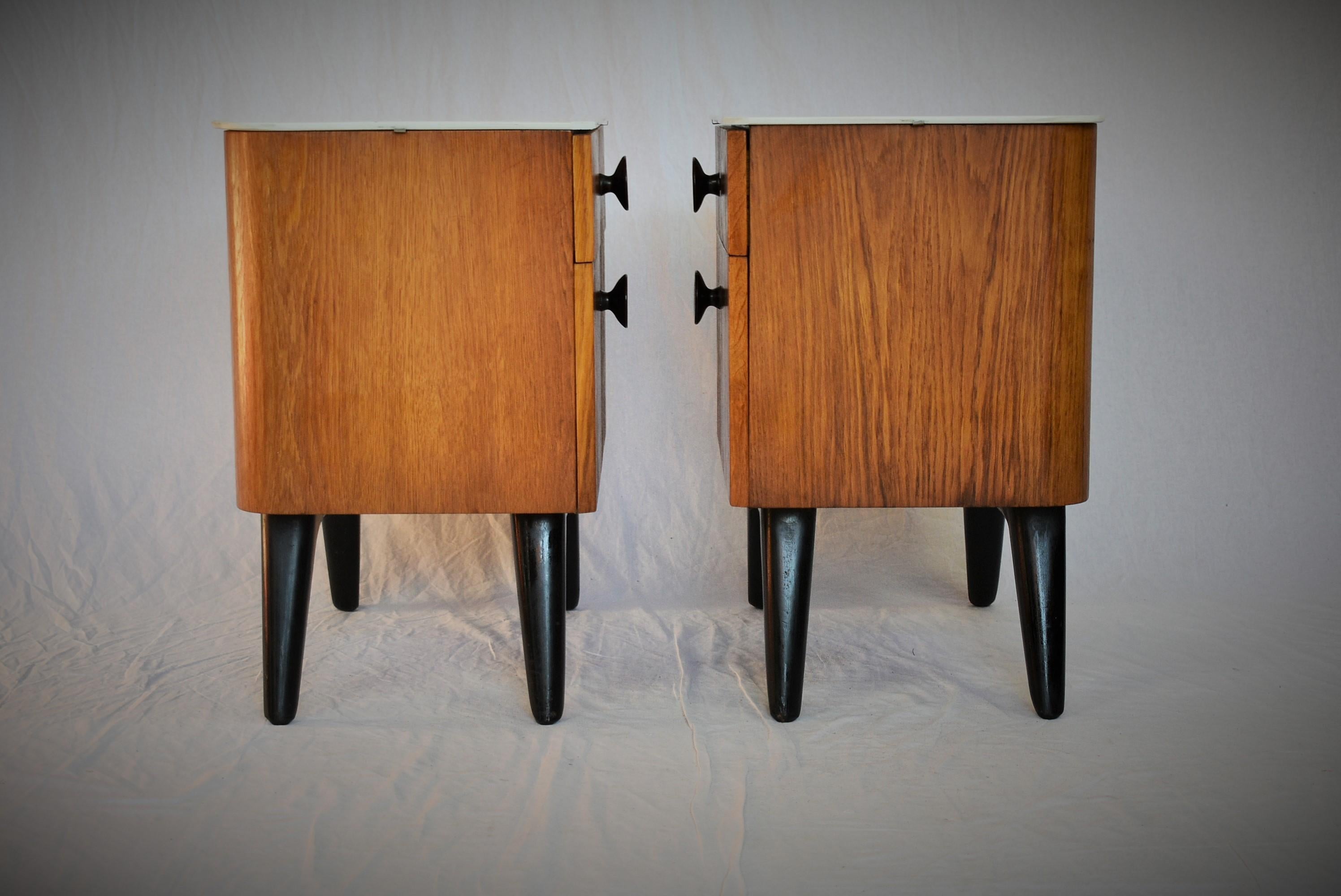 Pair of Mid-Century Night Tables, Designed by Jindrich Halabala, 1950's 7