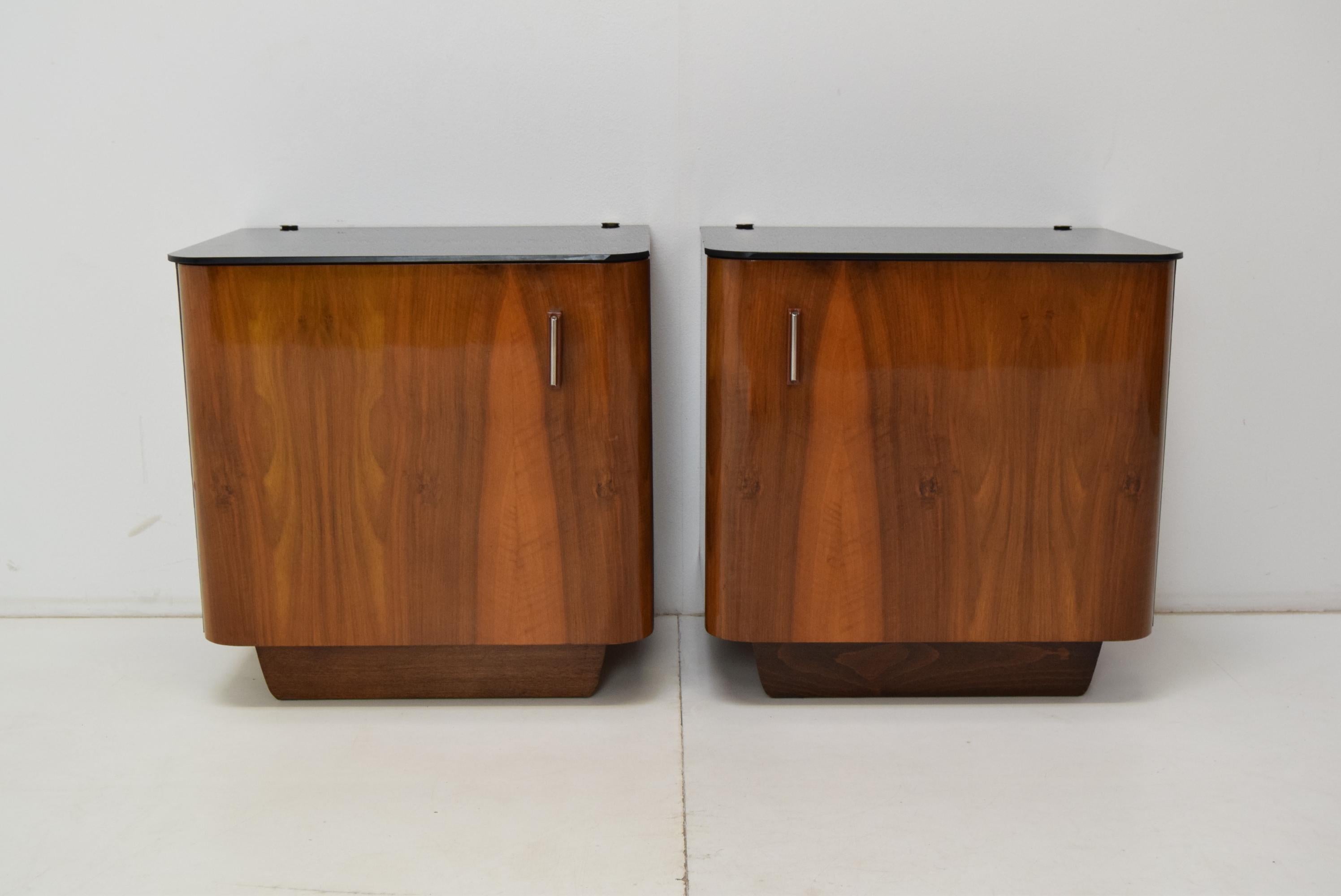 Mid-Century Modern Pair of Mid-Century Night Tables, Designed by Jindrich Halabala, 1950's