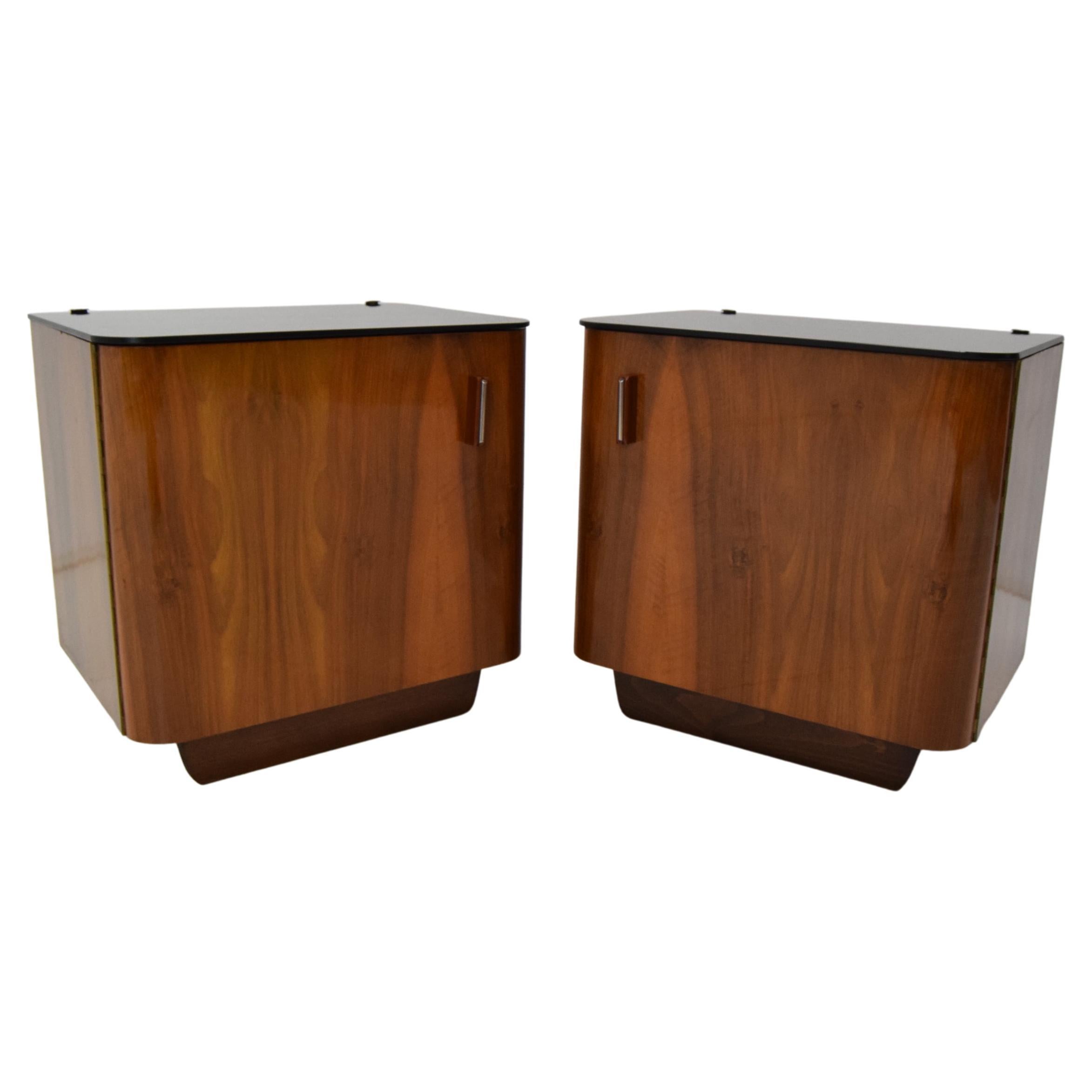 Pair of Mid-Century Night Tables, Designed by Jindrich Halabala, 1950's