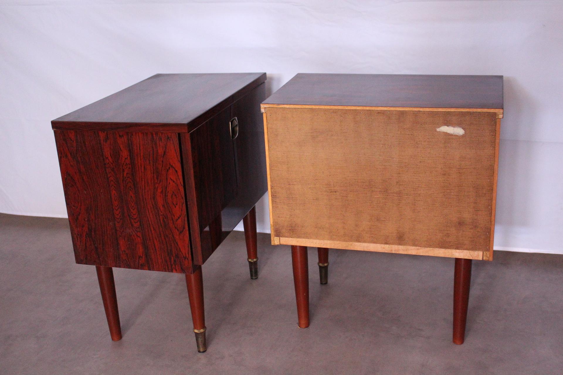 Pair of Midcentury Nightstands French, circa 1970 Side Cabinets Bedside Tables 1