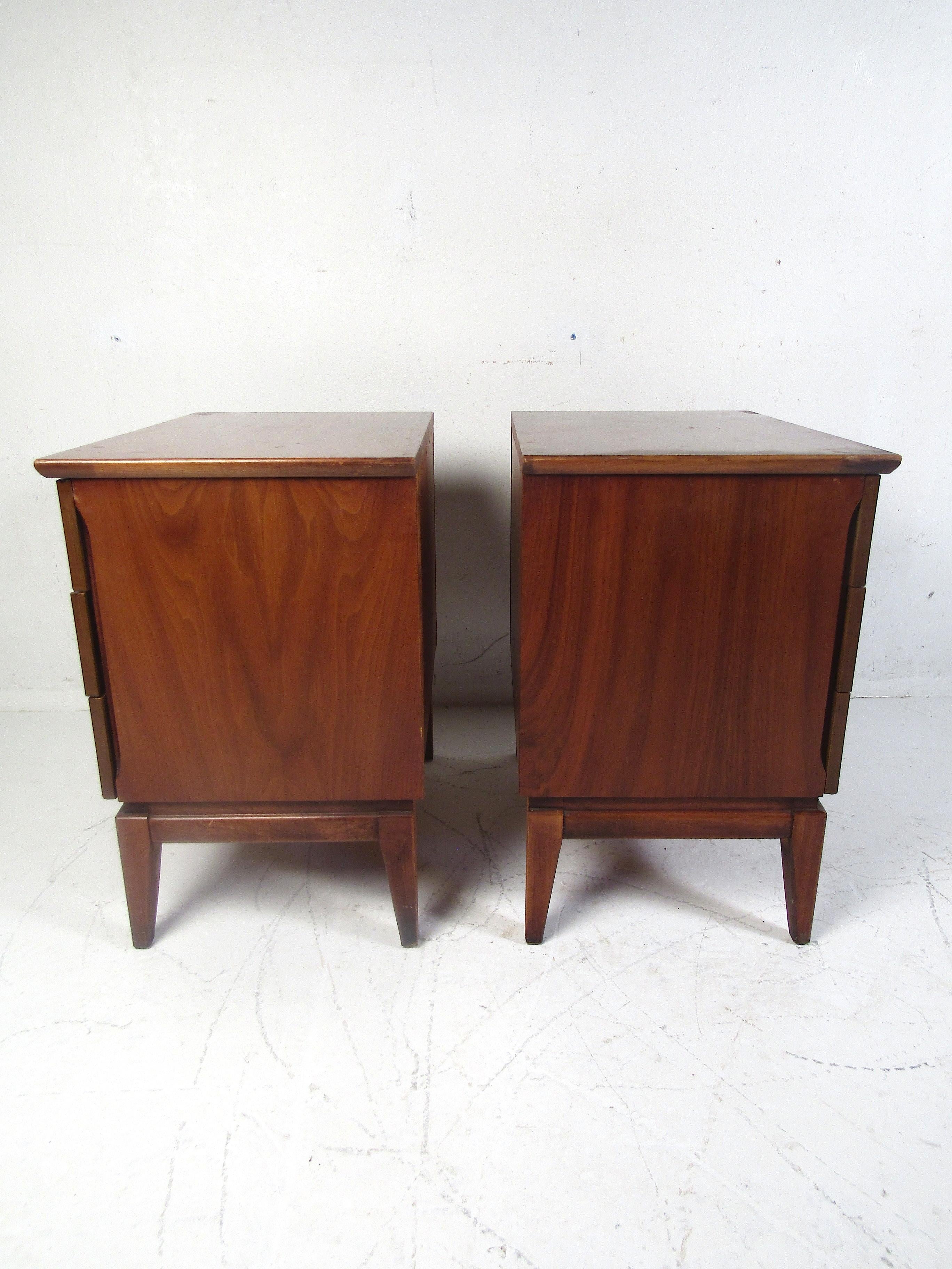 Veneer Pair of Midcentury Nightstands, Kent Coffey's 