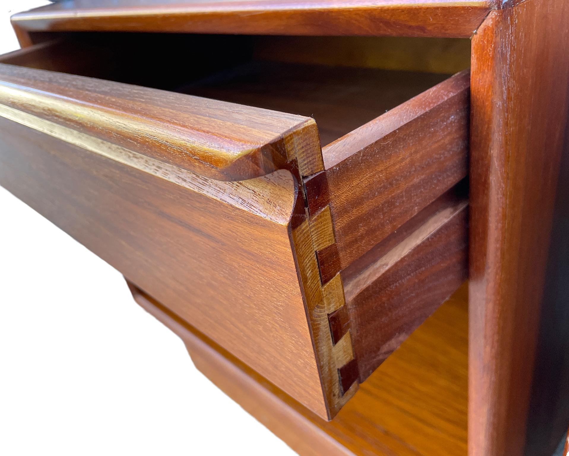 Mid-20th Century Pair of Mid-Century Norwegian Modern Teak Single Drawer Nightstands by Westnofa