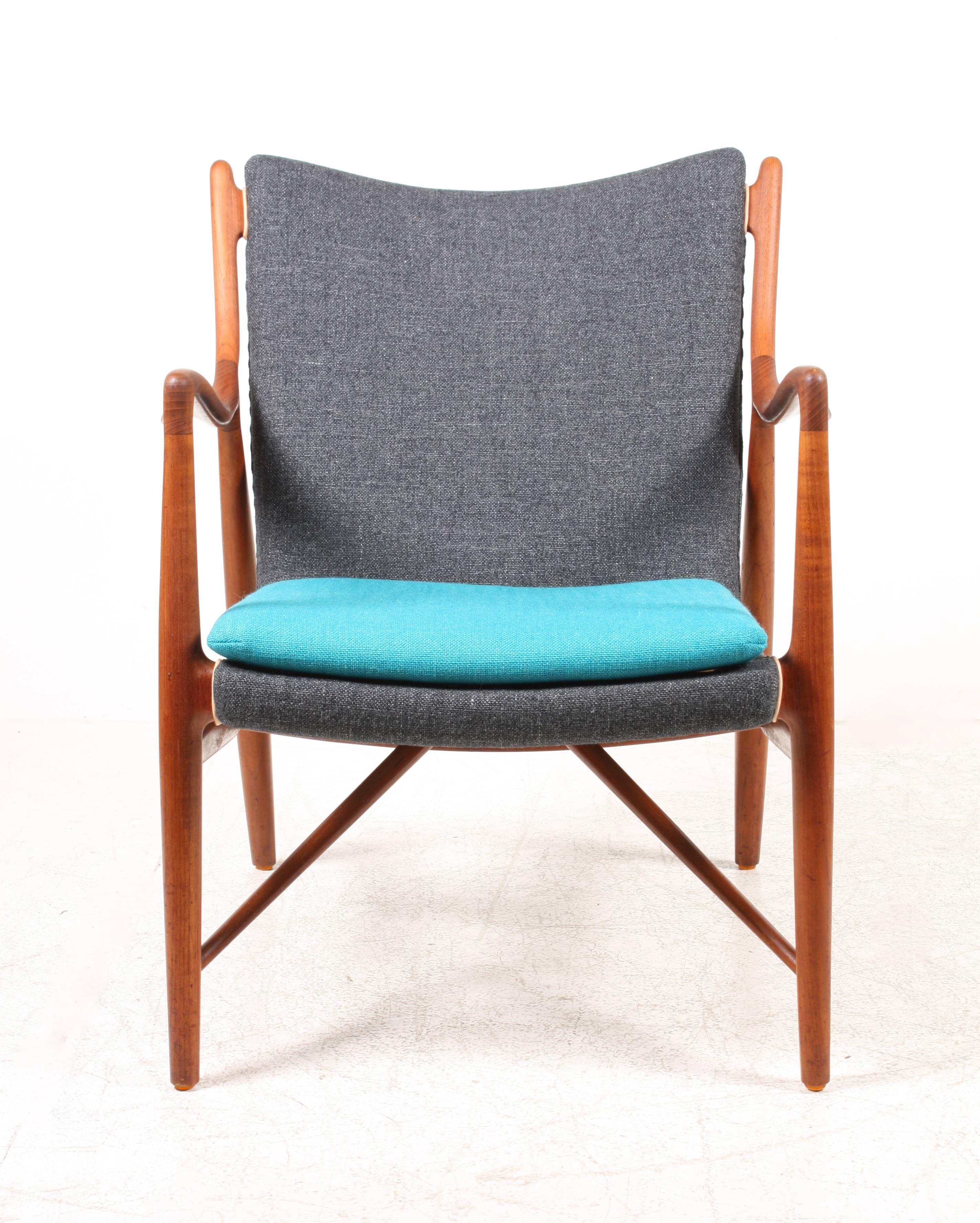Danish Pair of Midcentury NV45 Lounge chairs in Teak by Finn Juhl for Niels Vodder