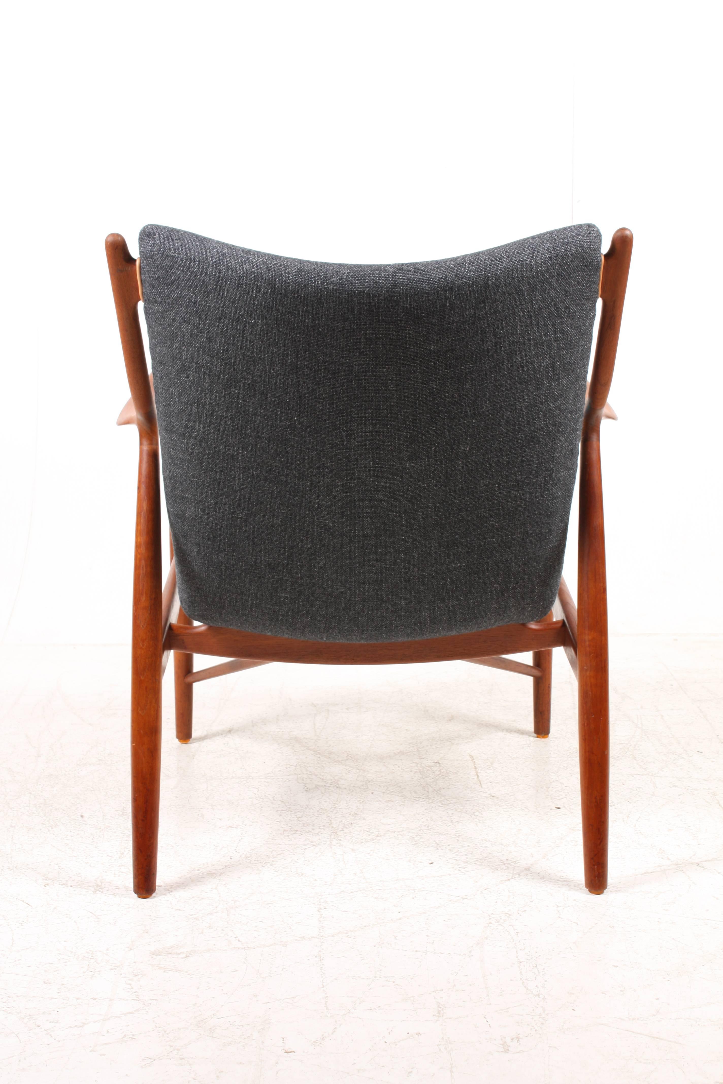 Pair of Midcentury NV45 Lounge chairs in Teak by Finn Juhl for Niels Vodder 2