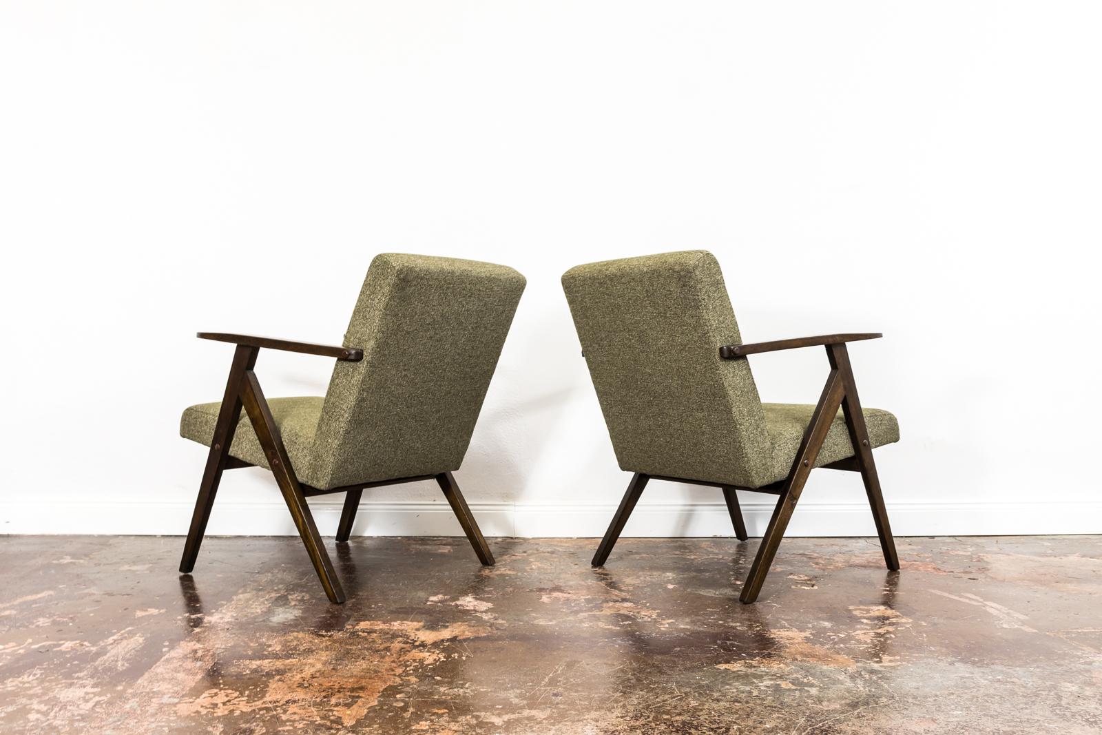 Pair of Midcentury Oak Armchairs, 1960s 1