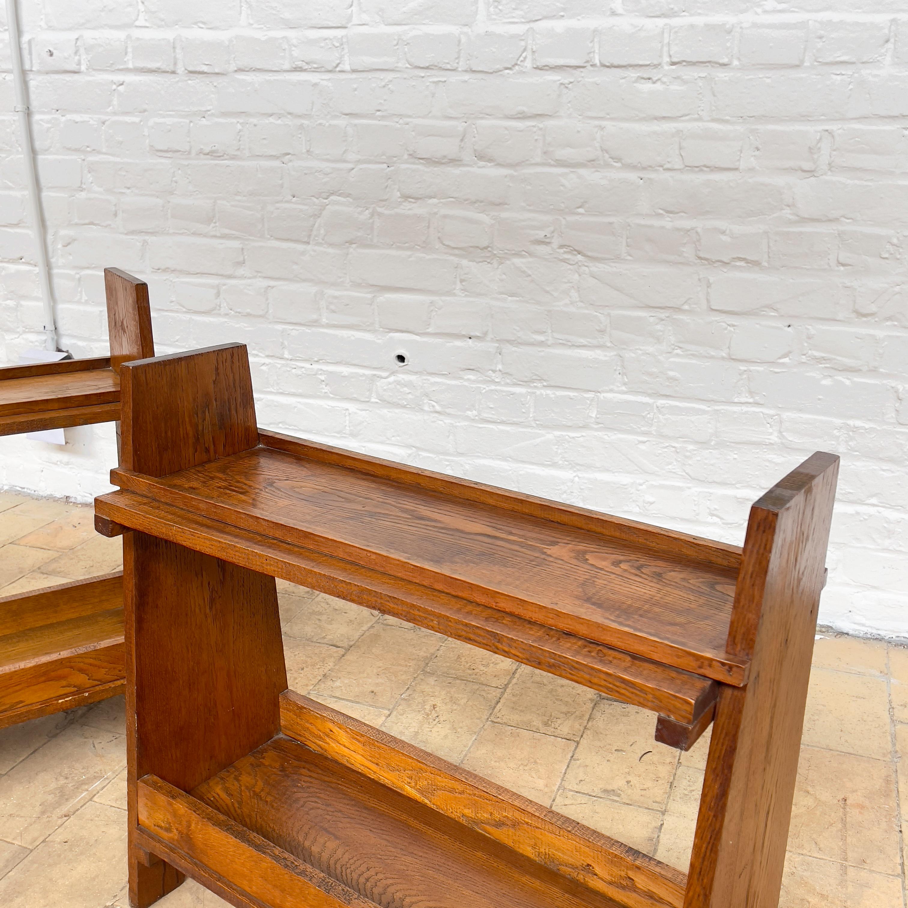 Pair of Mid-Century Oak Console In Good Condition For Sale In TOURCOING, FR