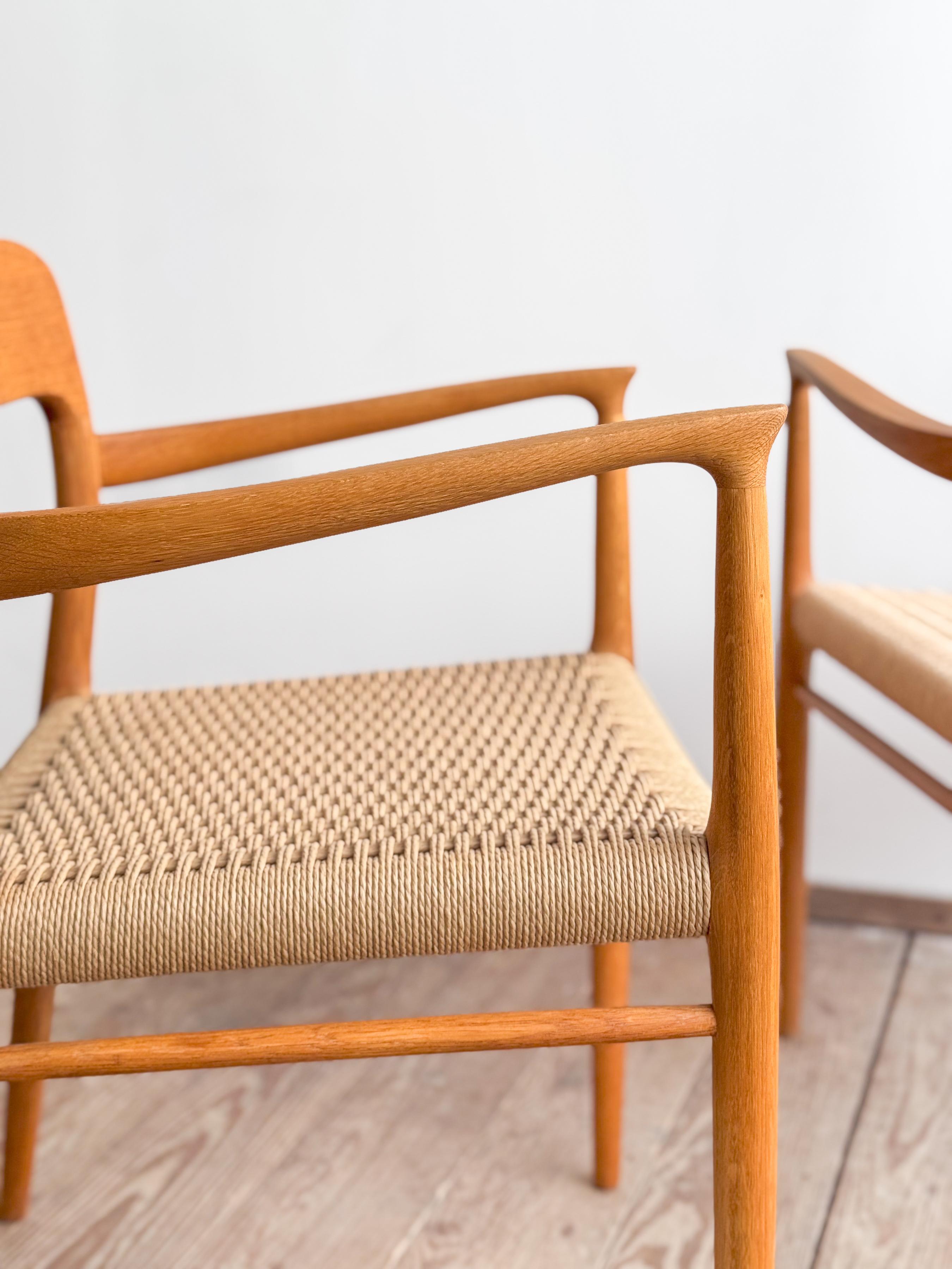Pair of Mid-Century Oak Dining Chairs #56 by Niels O. Møller for J. L. Moller For Sale 4