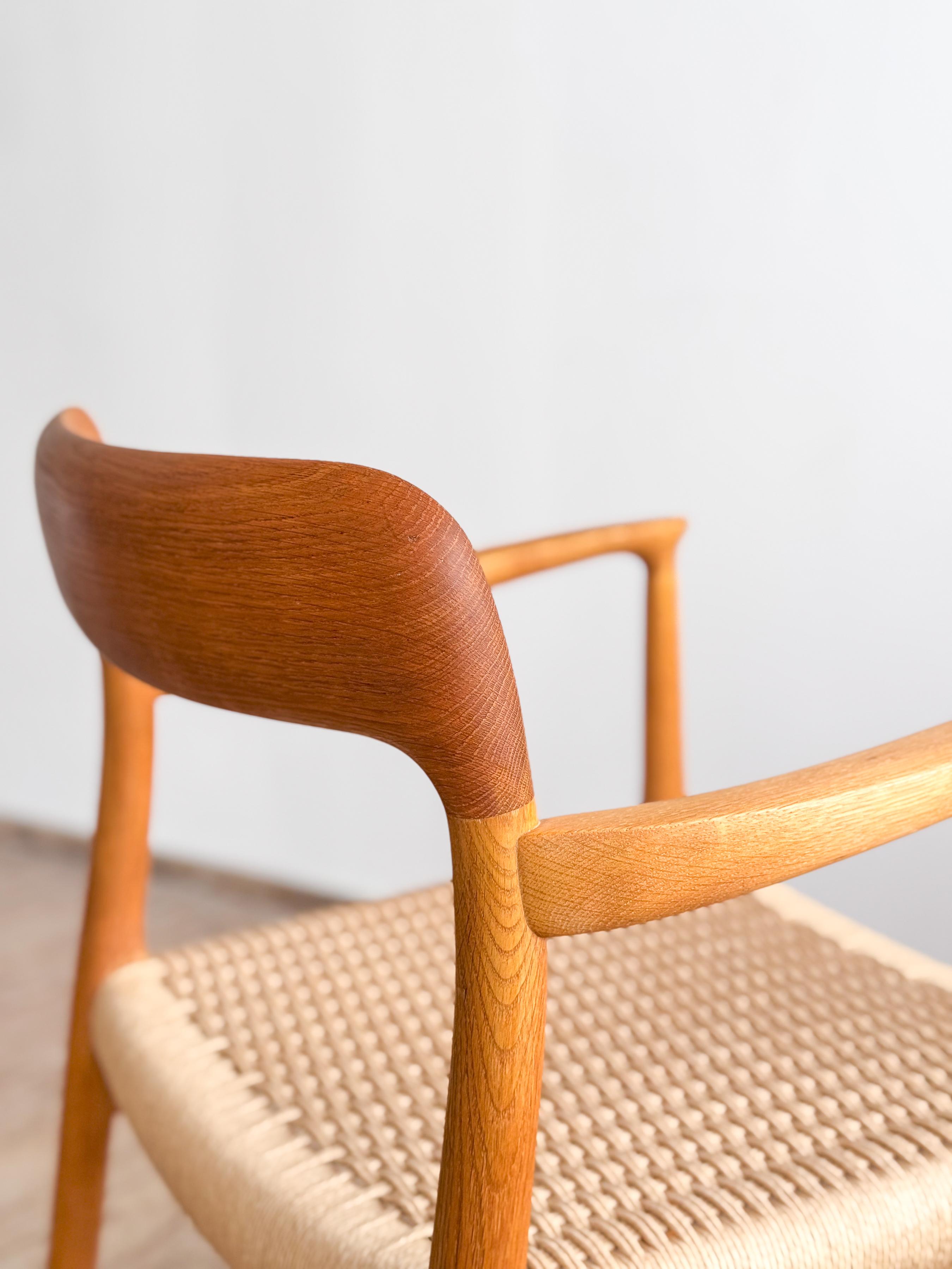 Pair of Mid-Century Oak Dining Chairs #56 by Niels O. Møller for J. L. Moller For Sale 7
