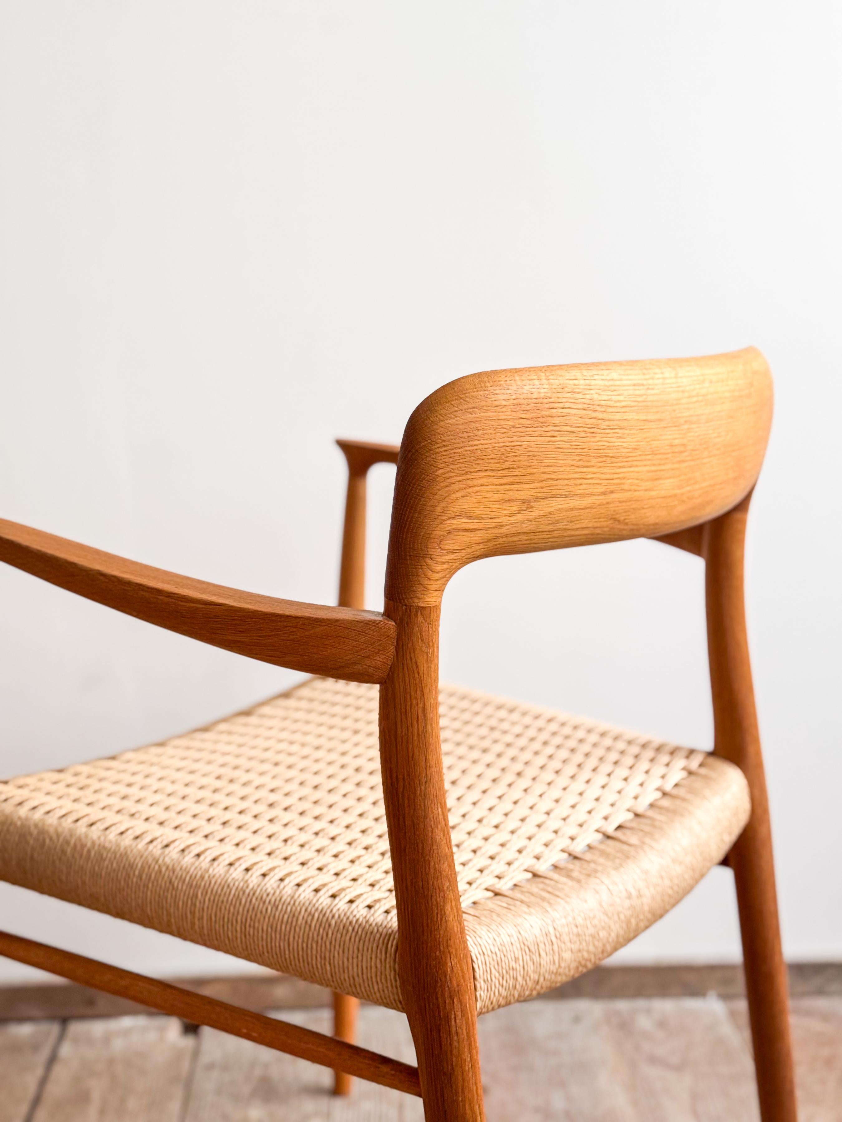 Pair of Mid-Century Oak Dining Chairs #56 by Niels O. Møller for J. L. Moller For Sale 8