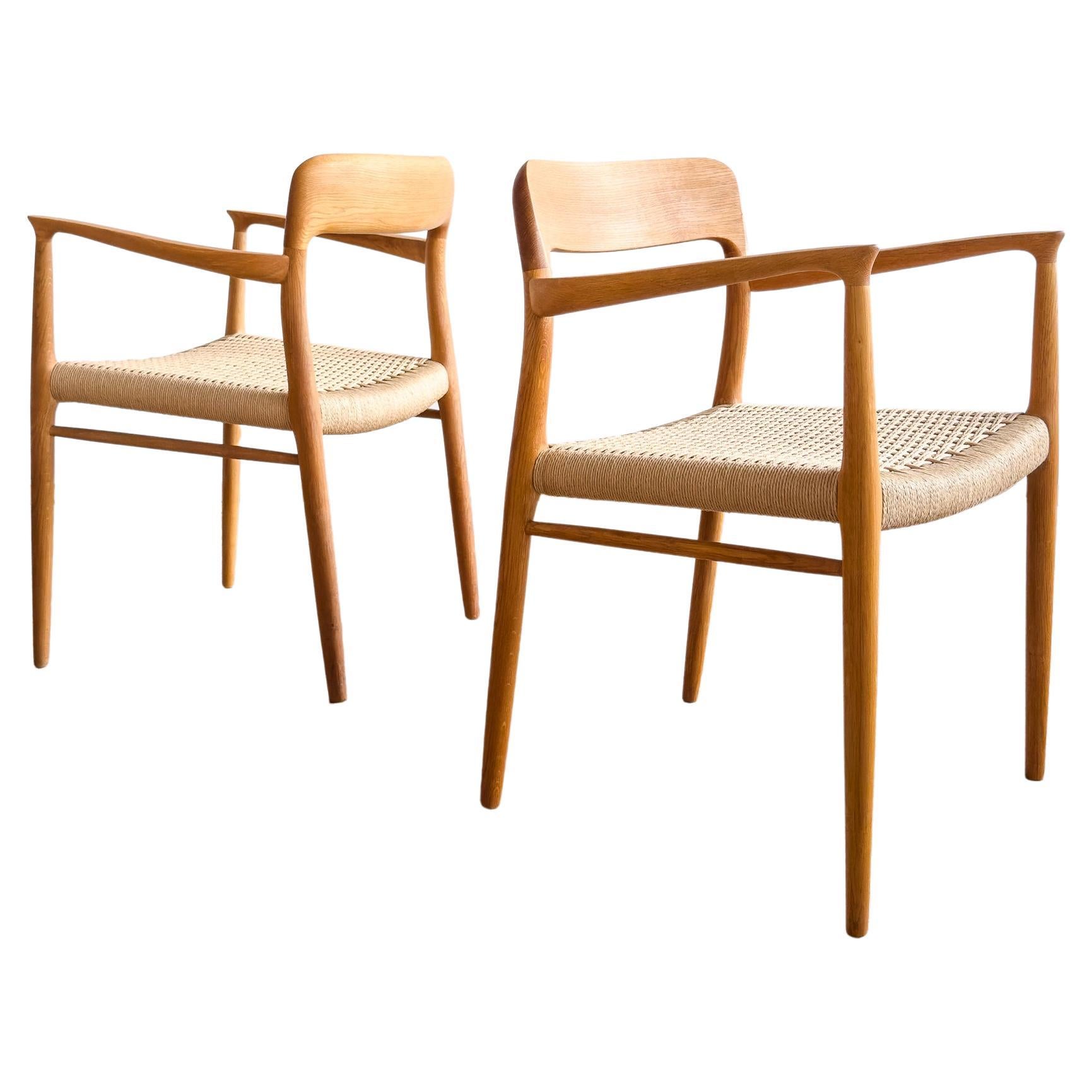 Pair of Mid-Century Oak Dining Chairs #56 by Niels O. Møller for J. L. Moller