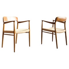 Pair of Mid-Century Oak Dining Chairs #56 by Niels O. Møller for J. L. Moller