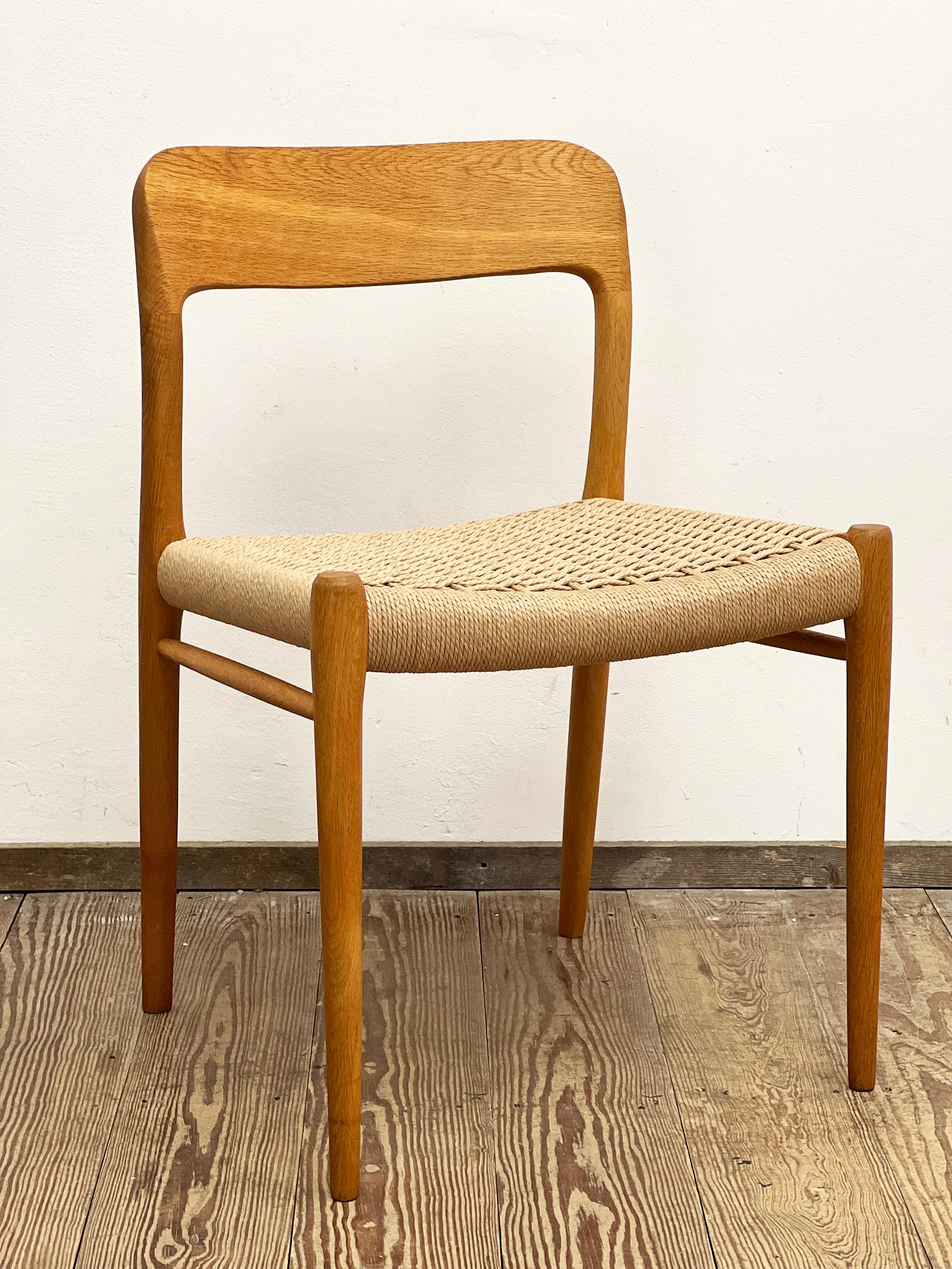 Pair of Mid-Century Oak Dining Chairs #75 by Niels O. Møller for J. L. Moller For Sale 9
