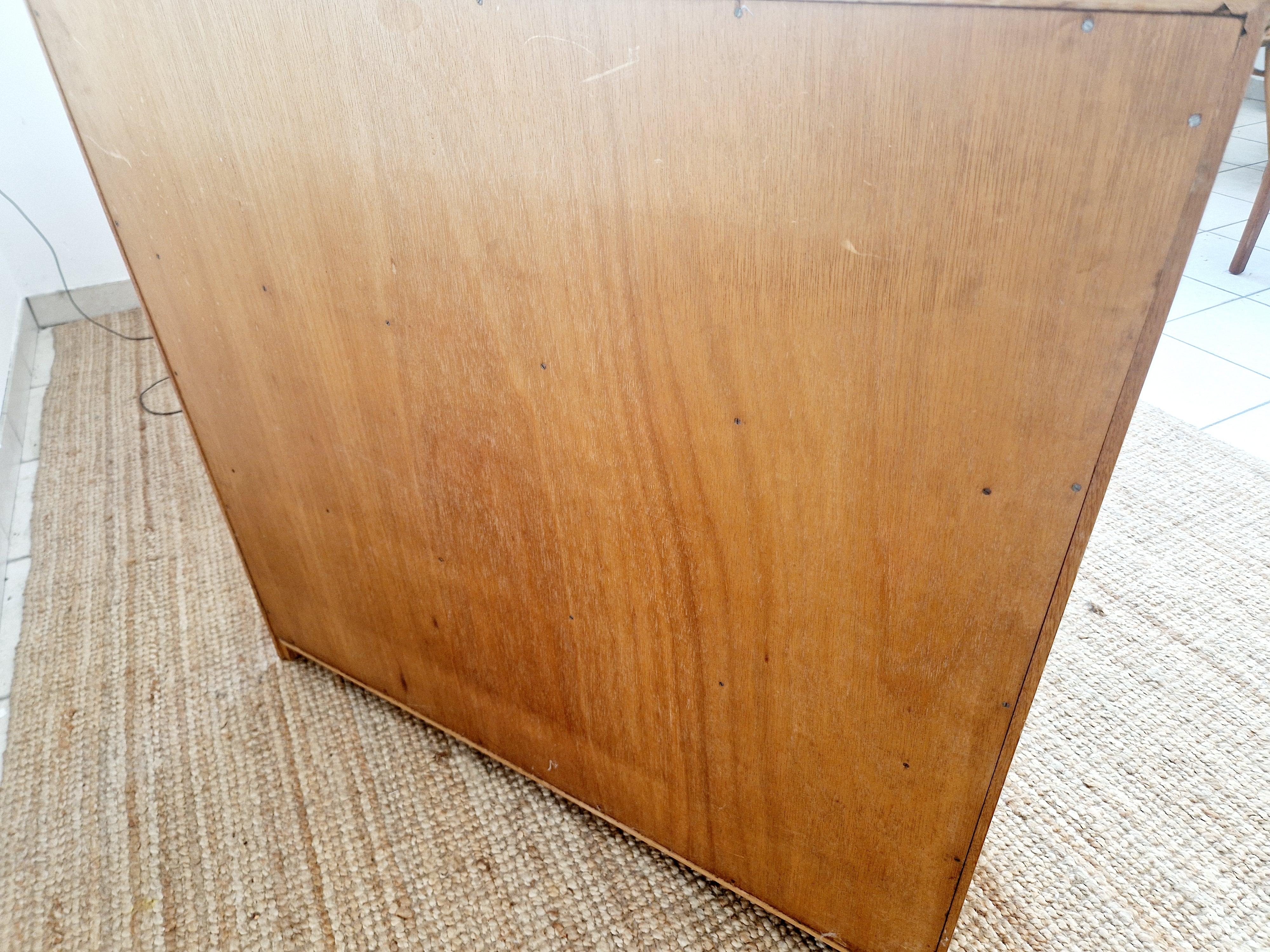 Pair of Mid Century Oak School Bookcases For Sale 8
