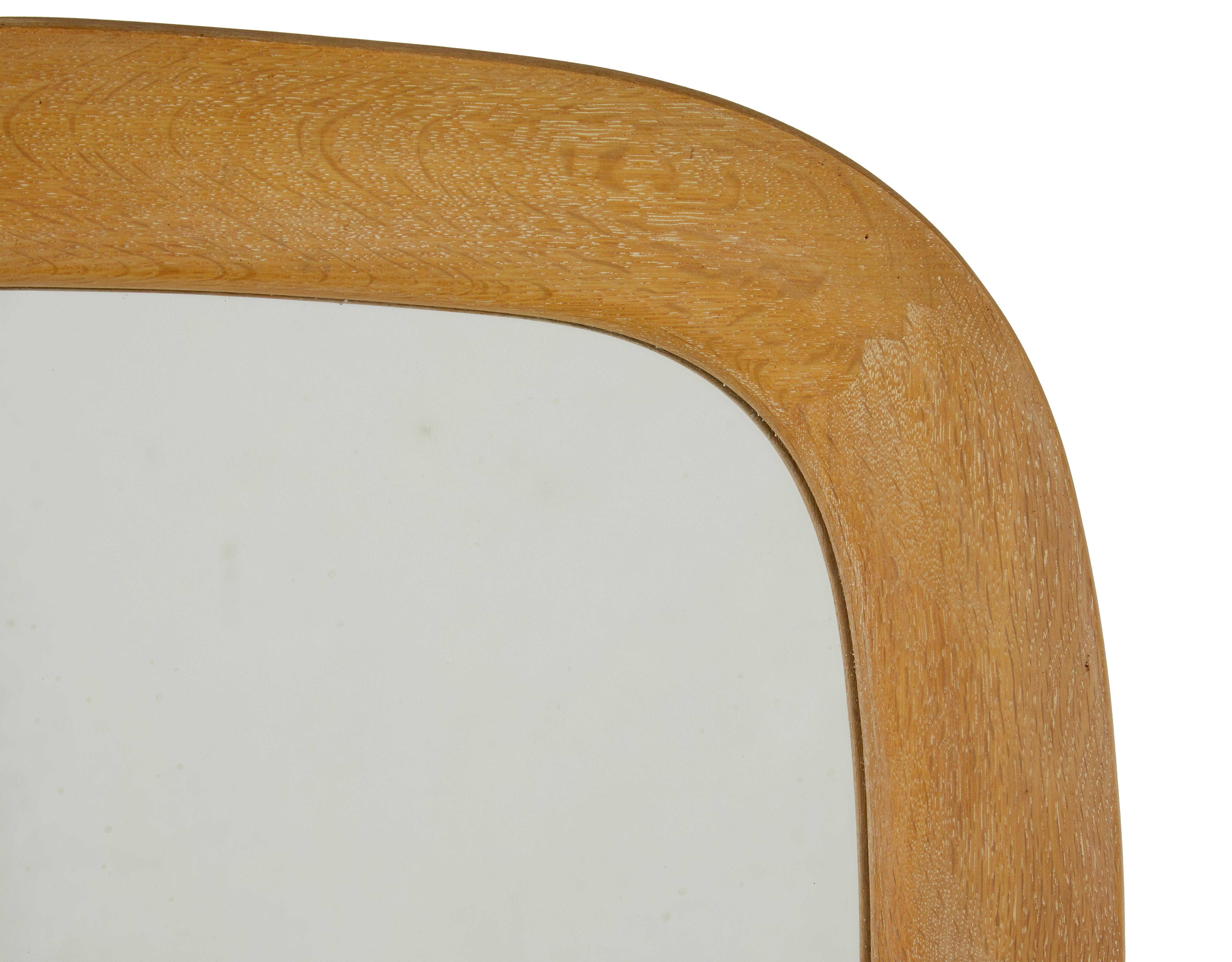 Glazed Pair of mid century oak Swedish mirrors by Fröseke nybrofabriken