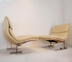 Pair Of Mid Century "Onda" Armchairs, Saporiti, Italy