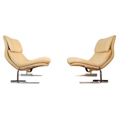 Vintage Pair Of Mid Century "Onda" Armchairs, Saporiti, Italy