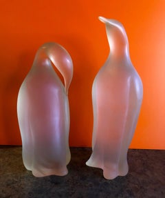 Pair of Midcentury Opaque Acrylic Minimalist Penguins